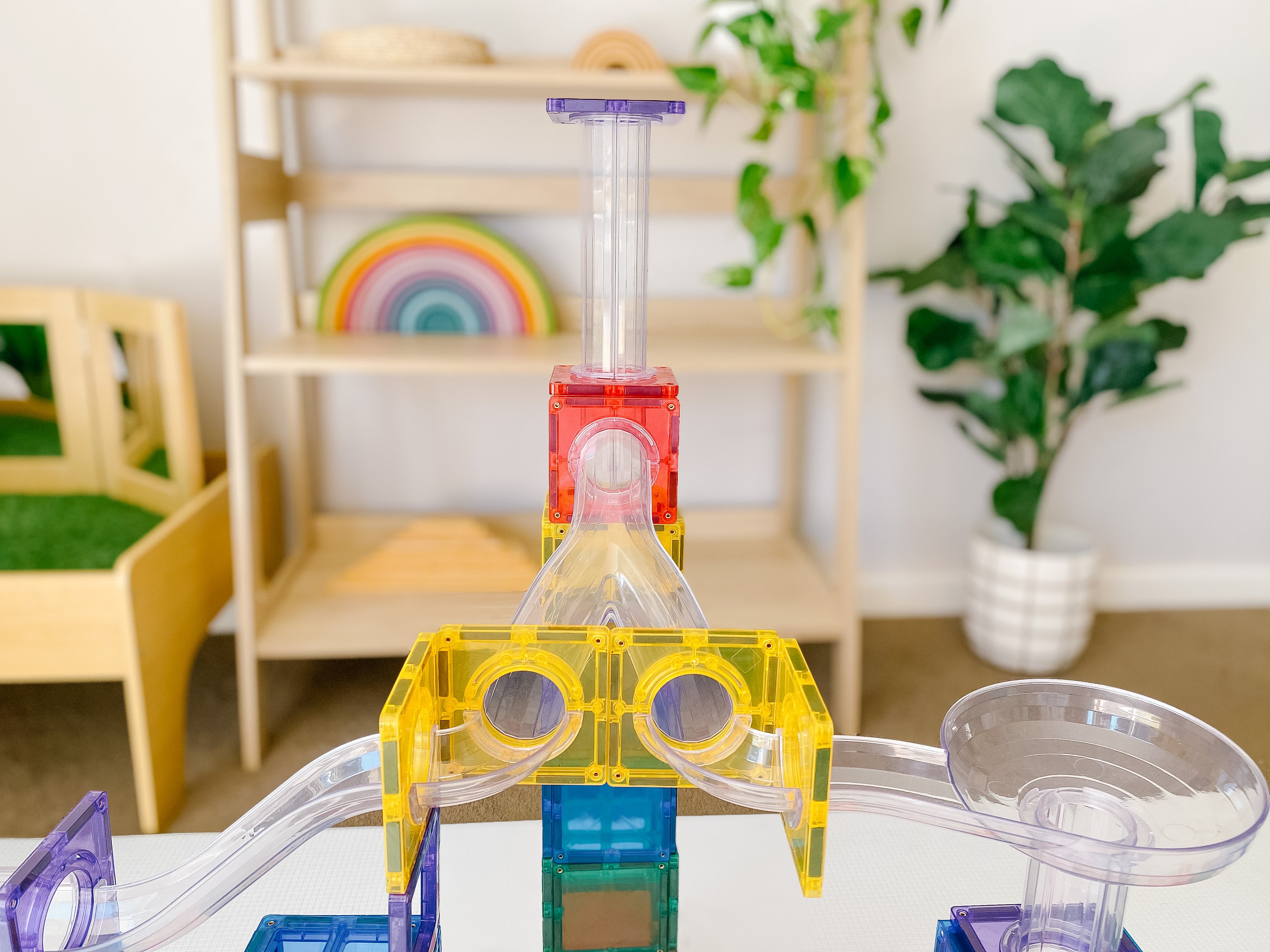 Connetix - Rainbow Ball Run Pack - 92 Piece Magnetic Tiles - Connetix - littleyoyo.ca