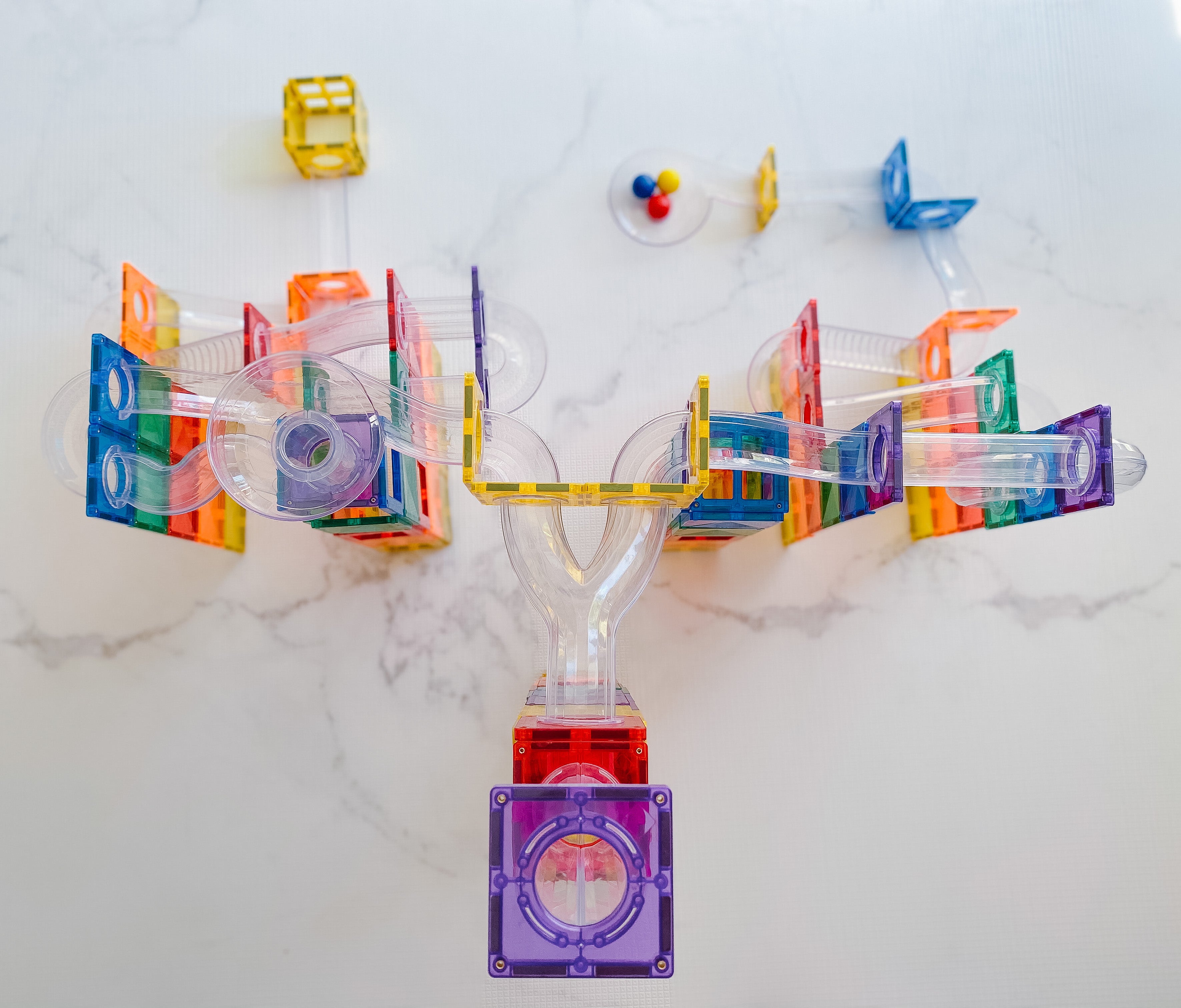 Connetix - Rainbow Ball Run Pack - 92 Piece Magnetic Tiles - Connetix - littleyoyo.ca