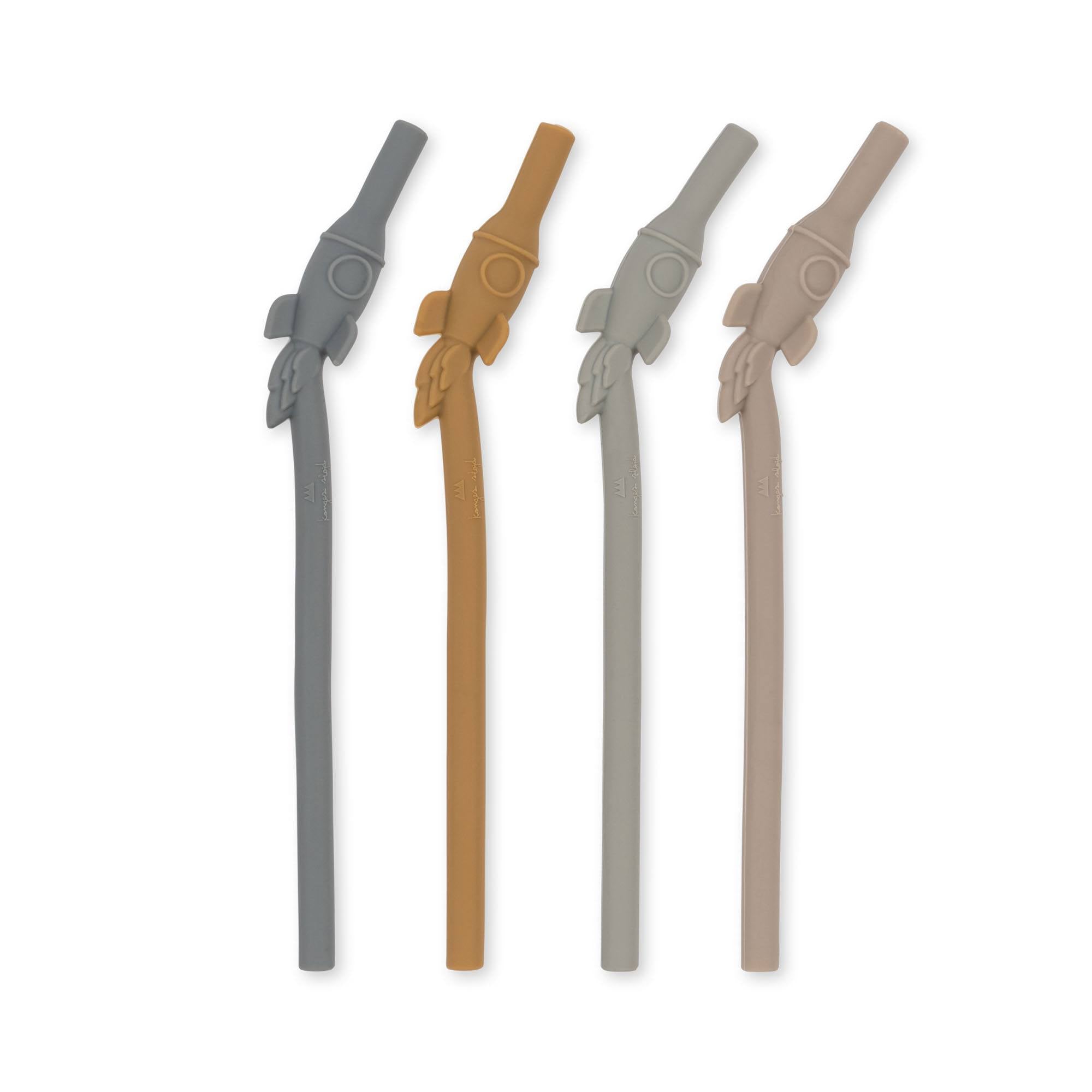 Konges Slojd - 4 Pack Silicone Sip Straw- Rocket - Konges Slojd - littleyoyo.ca