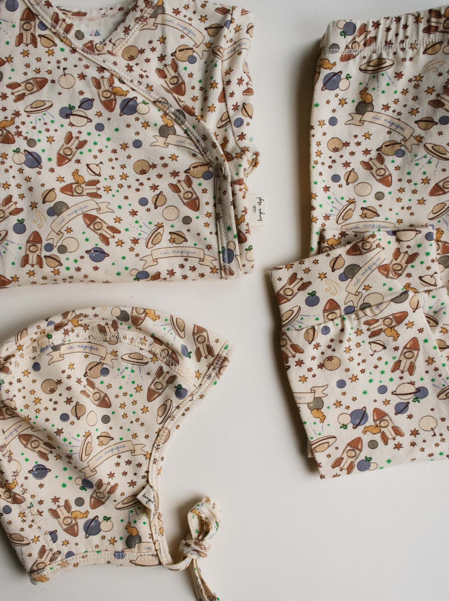 Konges Slojd - Organic Cotton Newborn Bodysuit - Ciel Magique Bleu - Konges Slojd - littleyoyo.ca