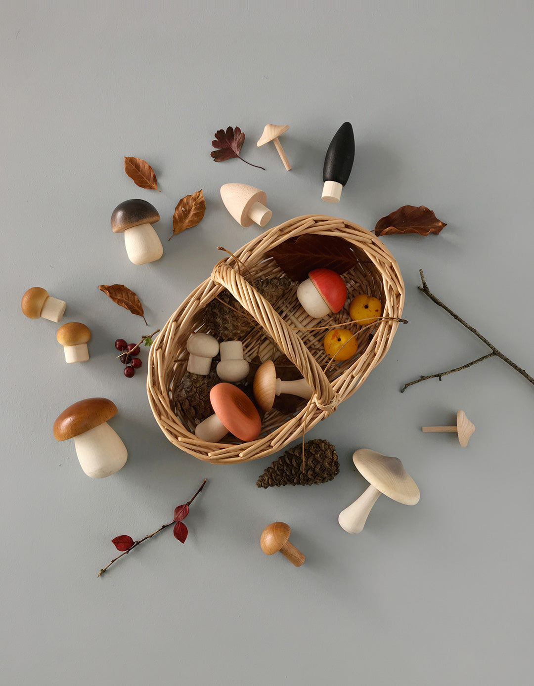 Moon Picnic - Forest Mushrooms Basket - Moon Picnic - littleyoyo.ca