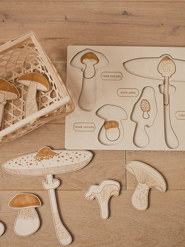 Stuka Puka - Spring Up Like Mushrooms Wooden Puzzle - Stuka Puka - littleyoyo.ca