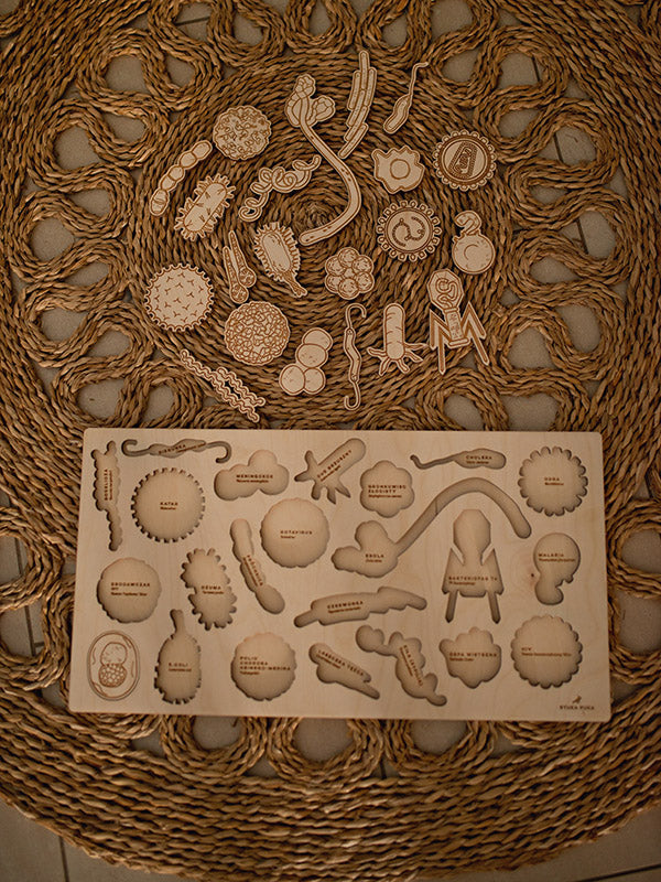 Stuka Puka - Catch A Cold - Bacteria And Virus Wooden Puzzle - Stuka Puka - littleyoyo.ca