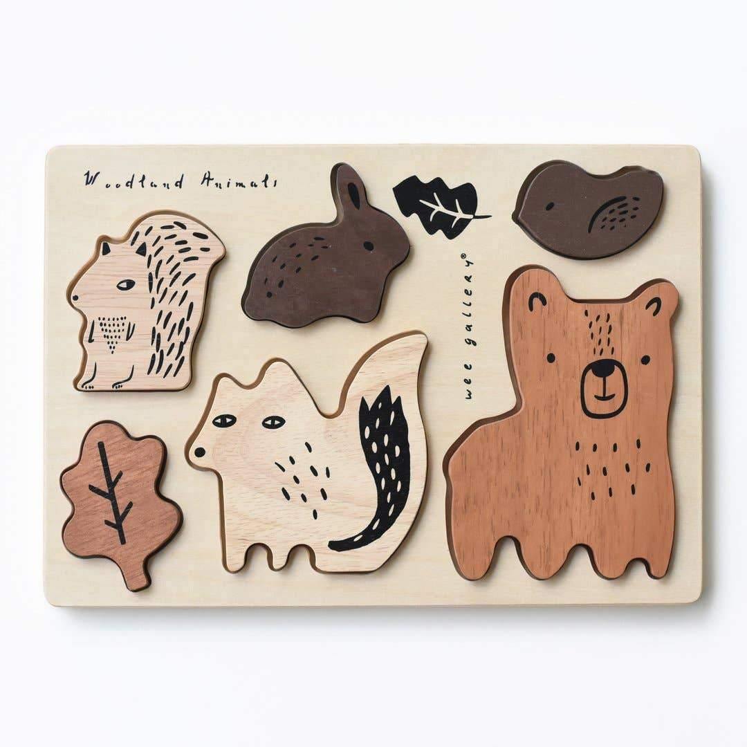 Wee Gallery - Wooden Tray Puzzle - Woodland Animals - Wee Gallery - littleyoyo.ca