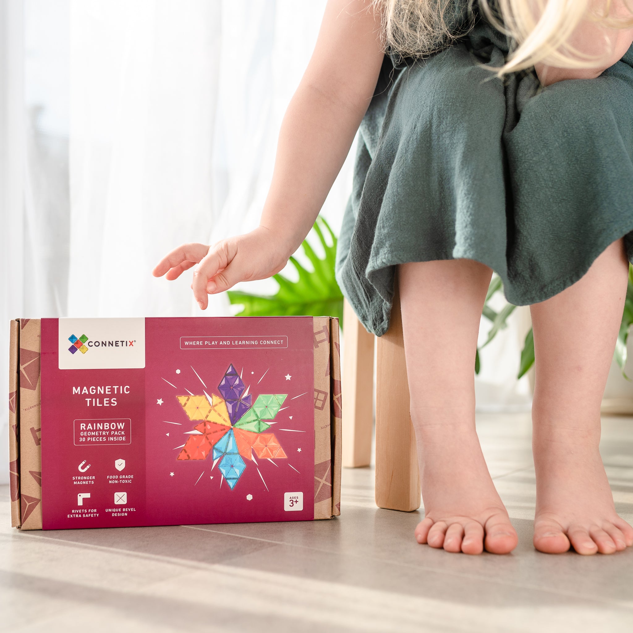 Connetix - Rainbow Geometry Pack - 30 Piece Magnetic Tiles - Connetix - littleyoyo.ca