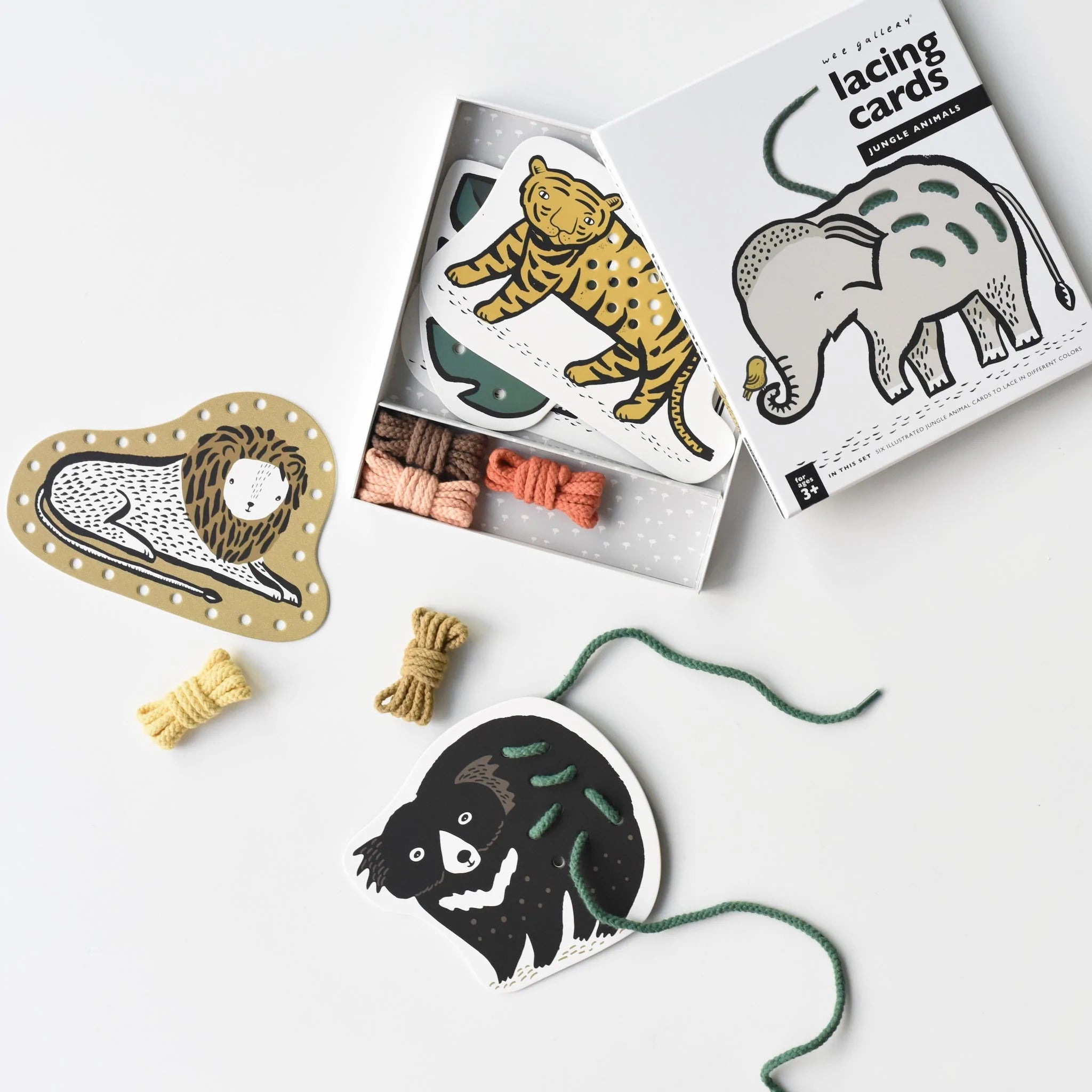 Wee Gallery - Lacing Cards - Jungle Animals - Wee Gallery - littleyoyo.ca