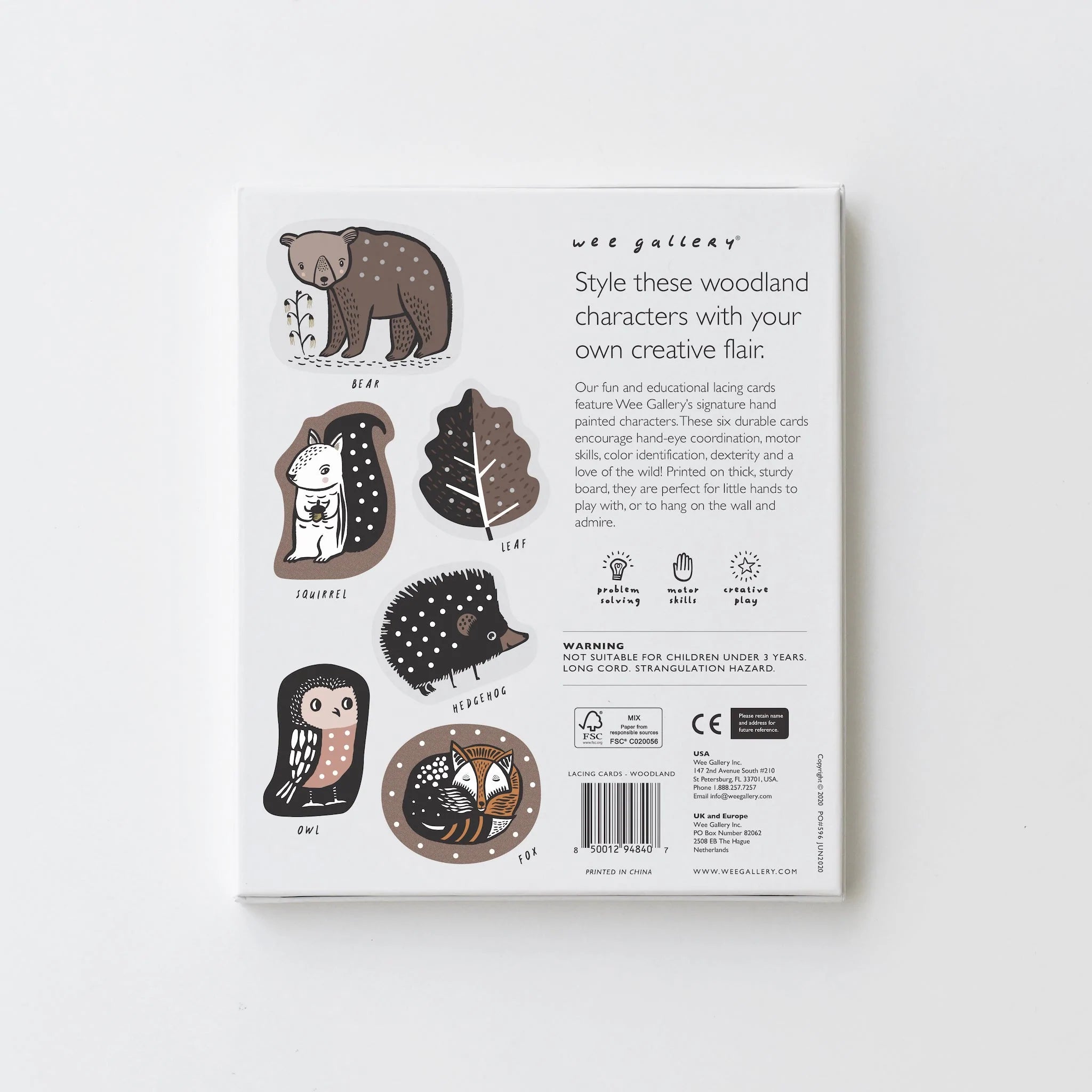 Wee Gallery - Lacing Cards - Woodland Animals - Wee Gallery - littleyoyo.ca
