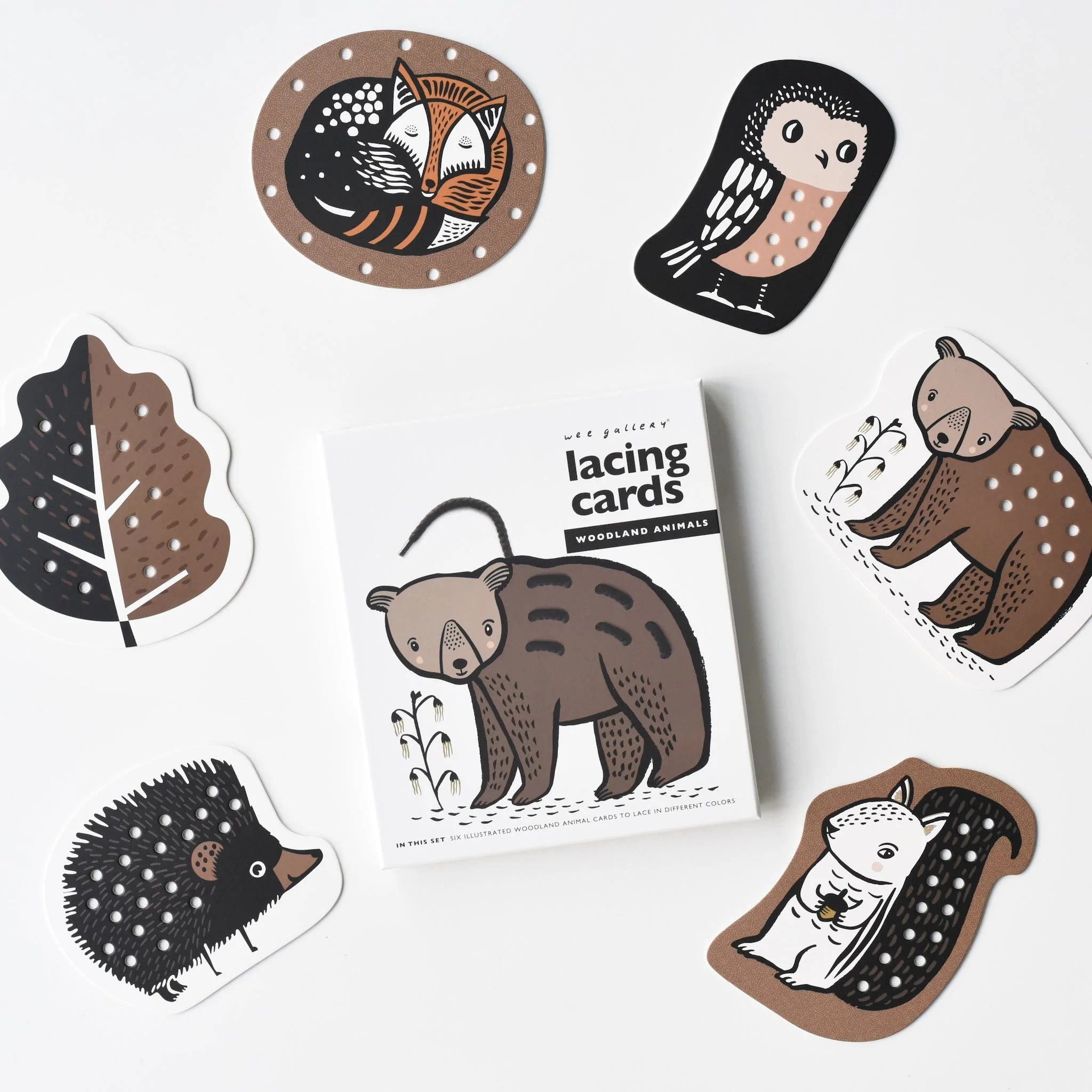 Wee Gallery - Lacing Cards - Woodland Animals - Wee Gallery - littleyoyo.ca