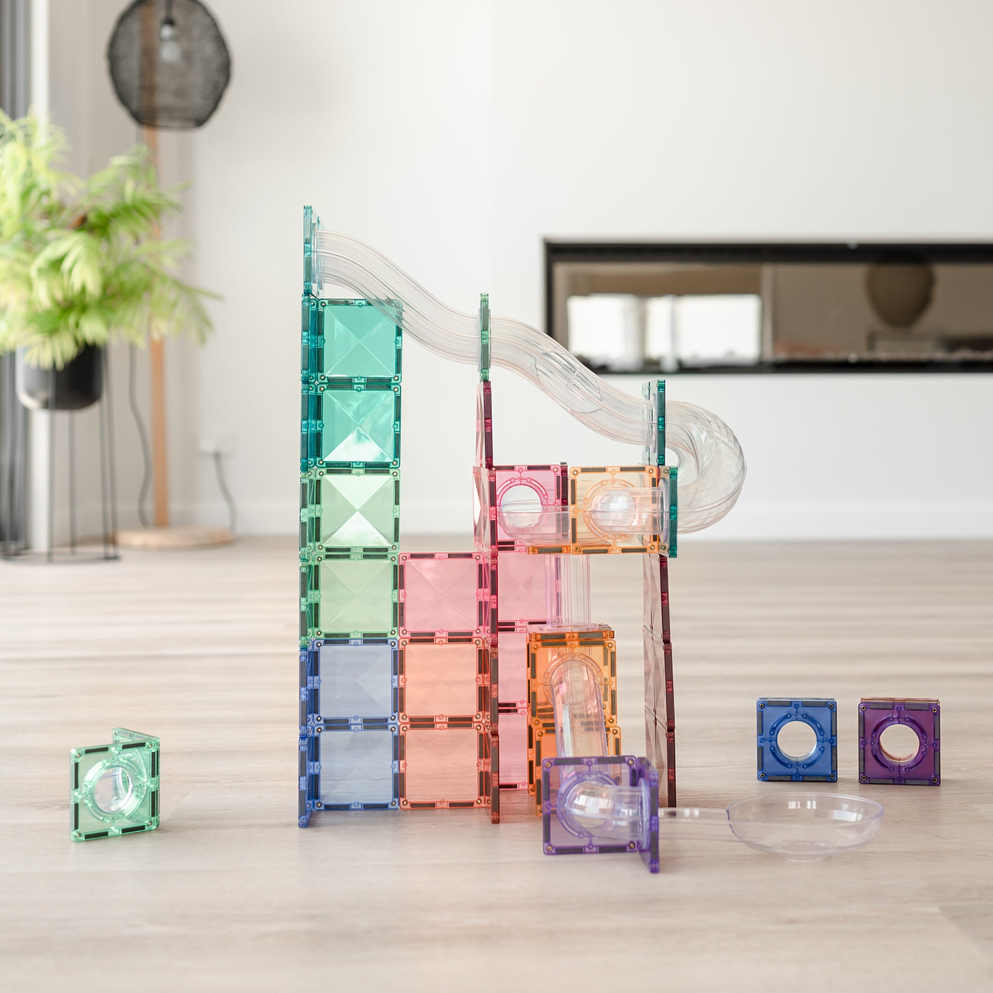 Connetix - Pastel Ball Run Expansion Pack - 80 Piece Magnetic Tiles - Connetix - littleyoyo.ca