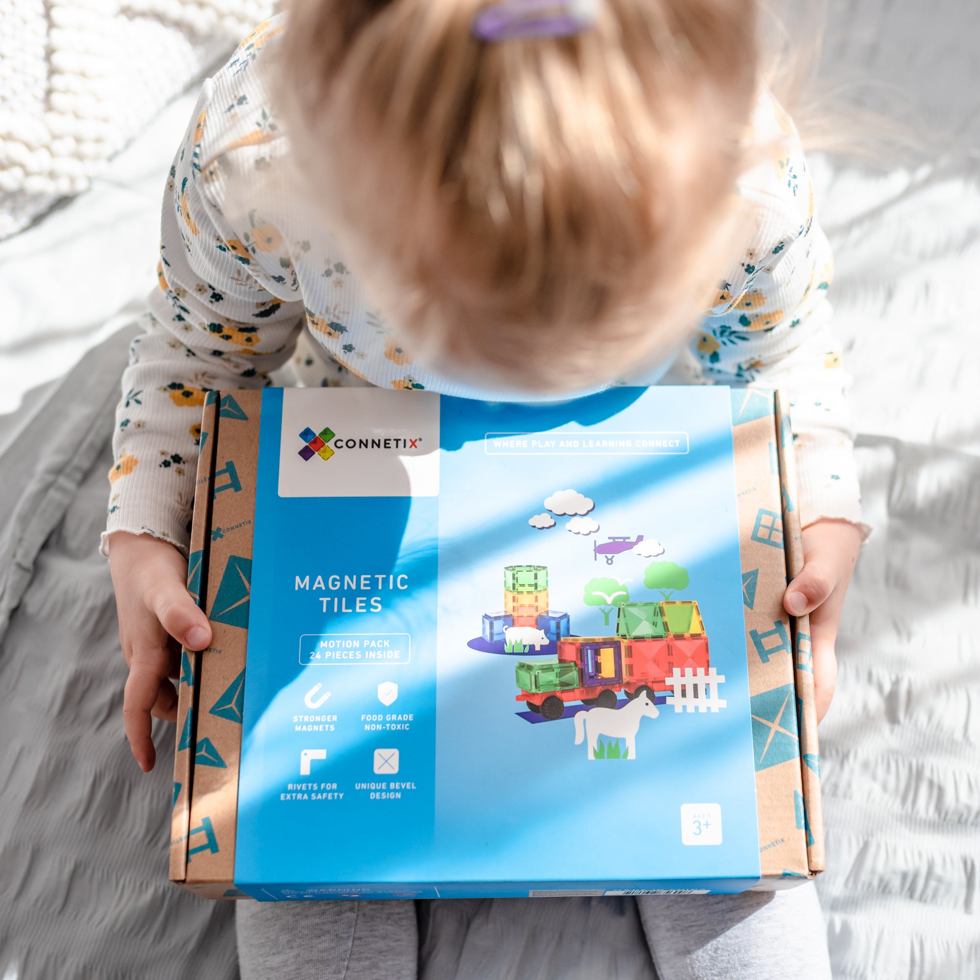 Connetix - Rainbow Motion Pack - 24 Piece Magnetic Tiles - Connetix - littleyoyo.ca