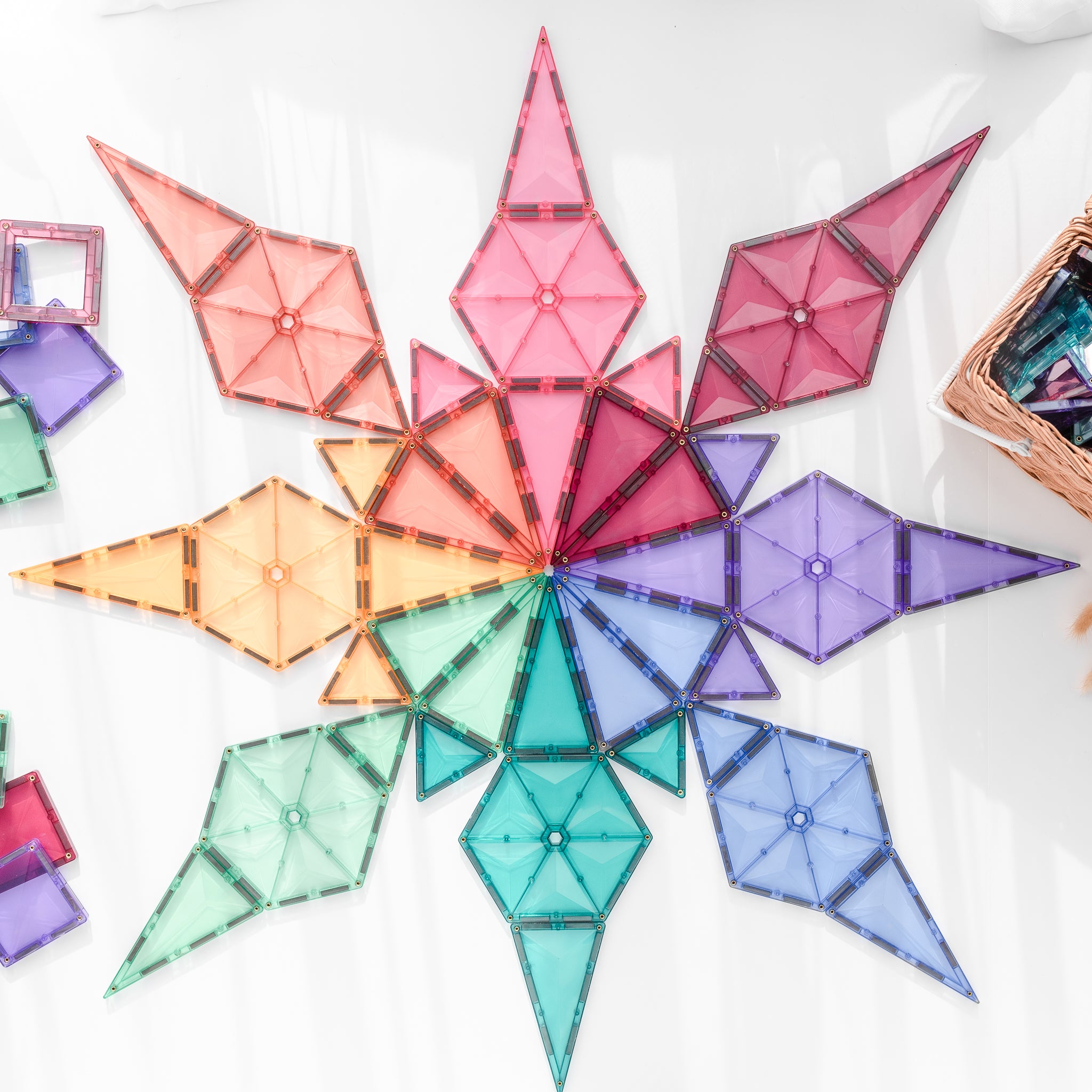 Connetix - Pastel Geometry Pack - 40 Piece Magnetic Tiles - Connetix - littleyoyo.ca