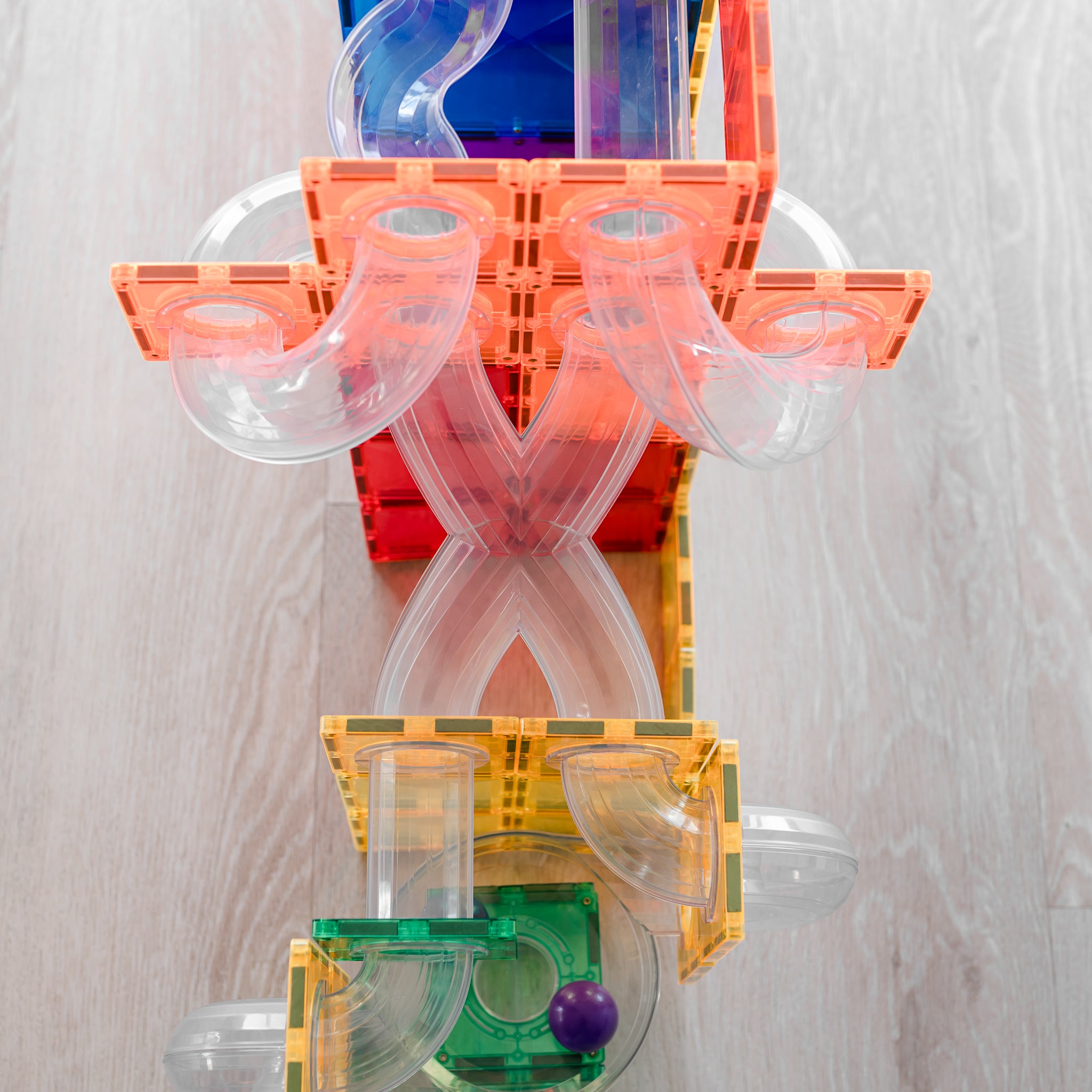 Connetix - Rainbow Ball Run Expansion - 66 Piece Pack Magnetic Tiles - Connetix - littleyoyo.ca