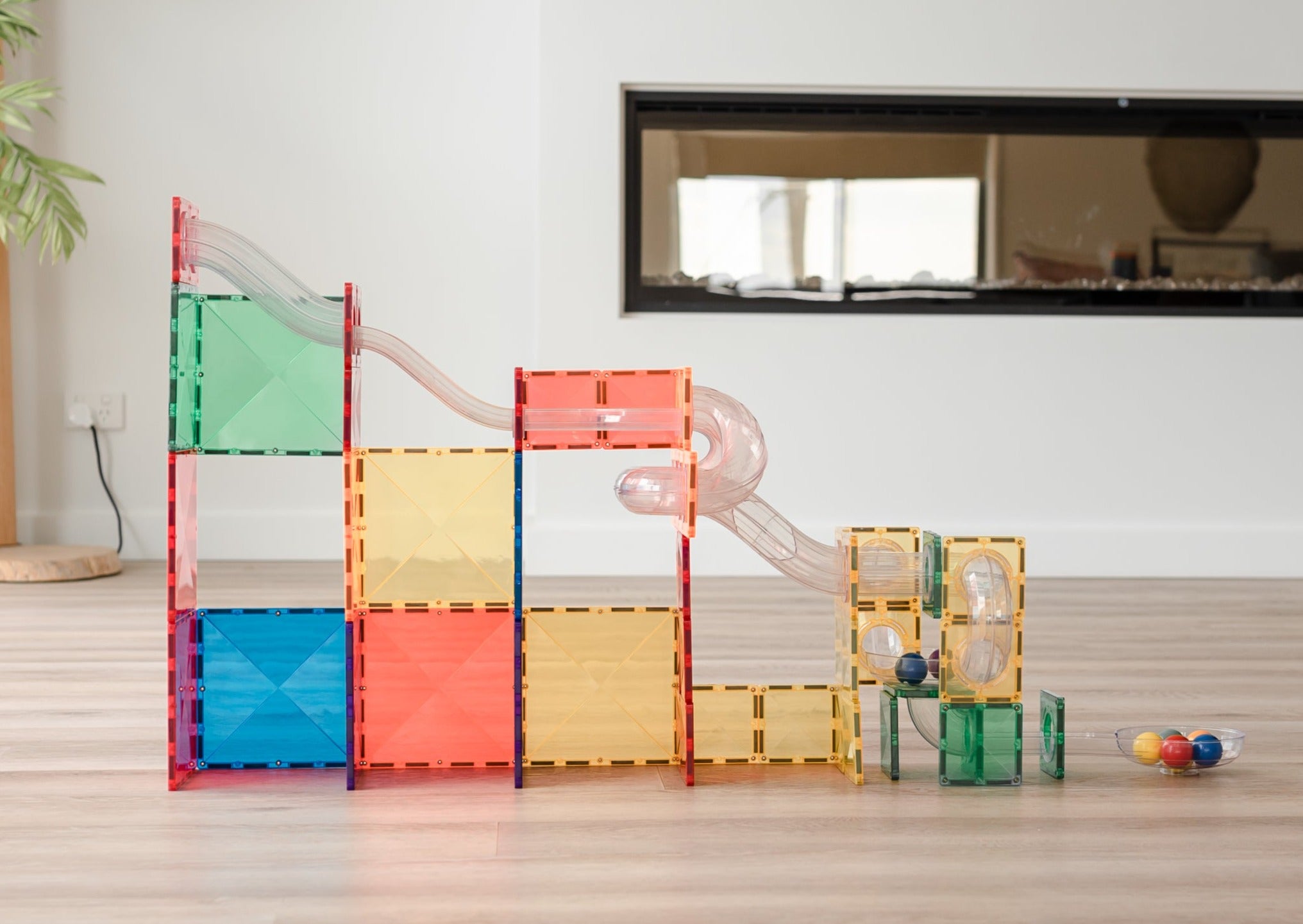 Connetix - Rainbow Ball Run Expansion - 66 Piece Pack Magnetic Tiles - Connetix - littleyoyo.ca