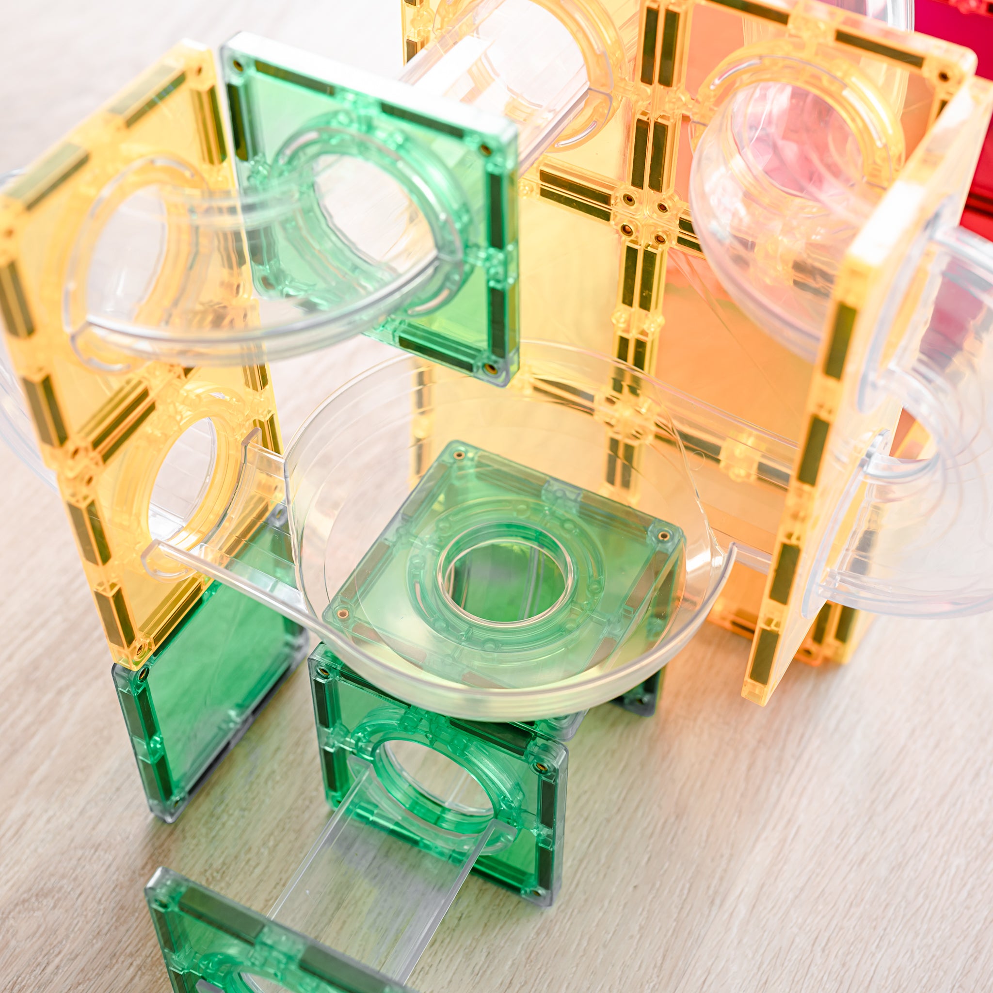 Connetix - Rainbow Ball Run Expansion - 66 Piece Pack Magnetic Tiles - Connetix - littleyoyo.ca