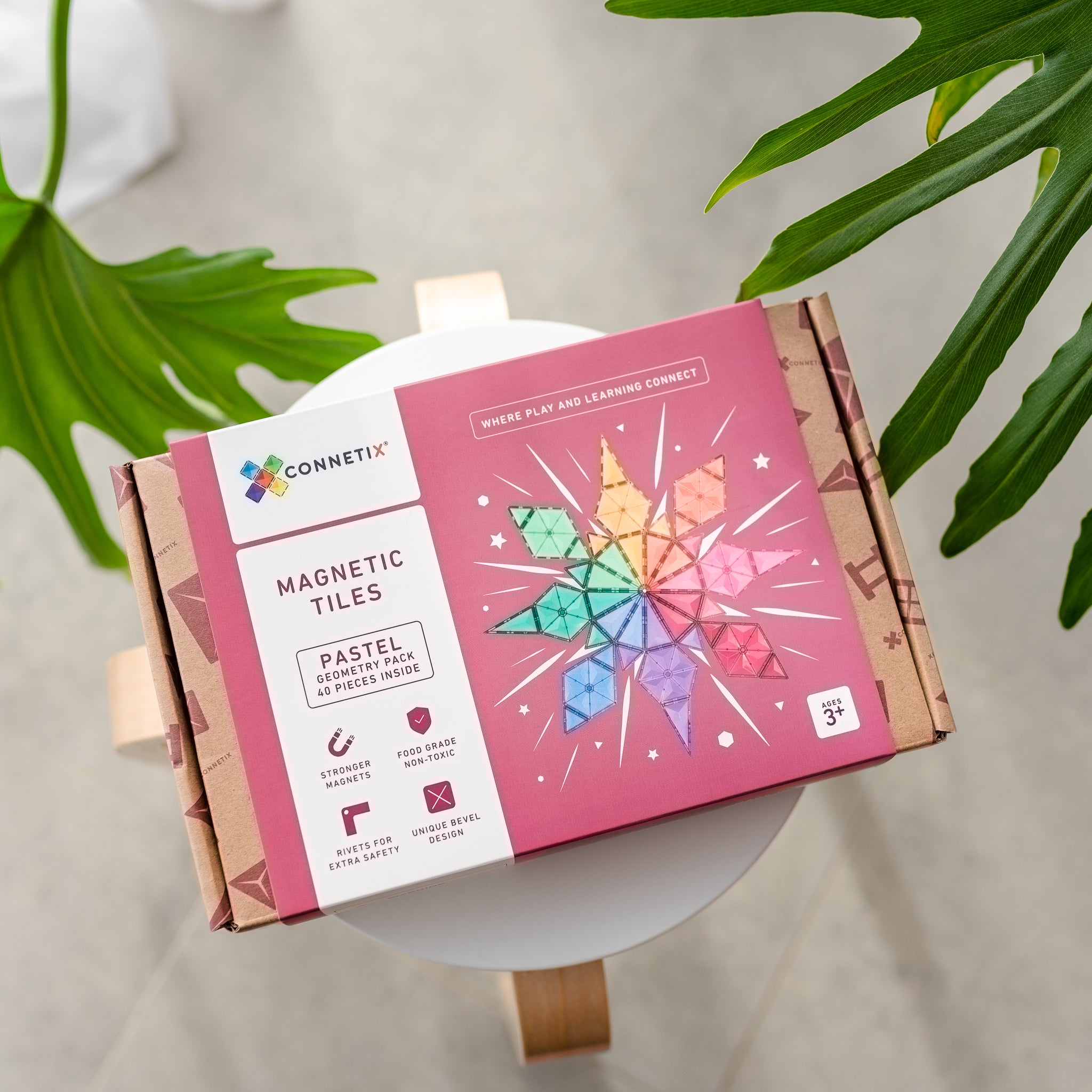 Connetix - Pastel Geometry Pack - 40 Piece Magnetic Tiles - Connetix - littleyoyo.ca