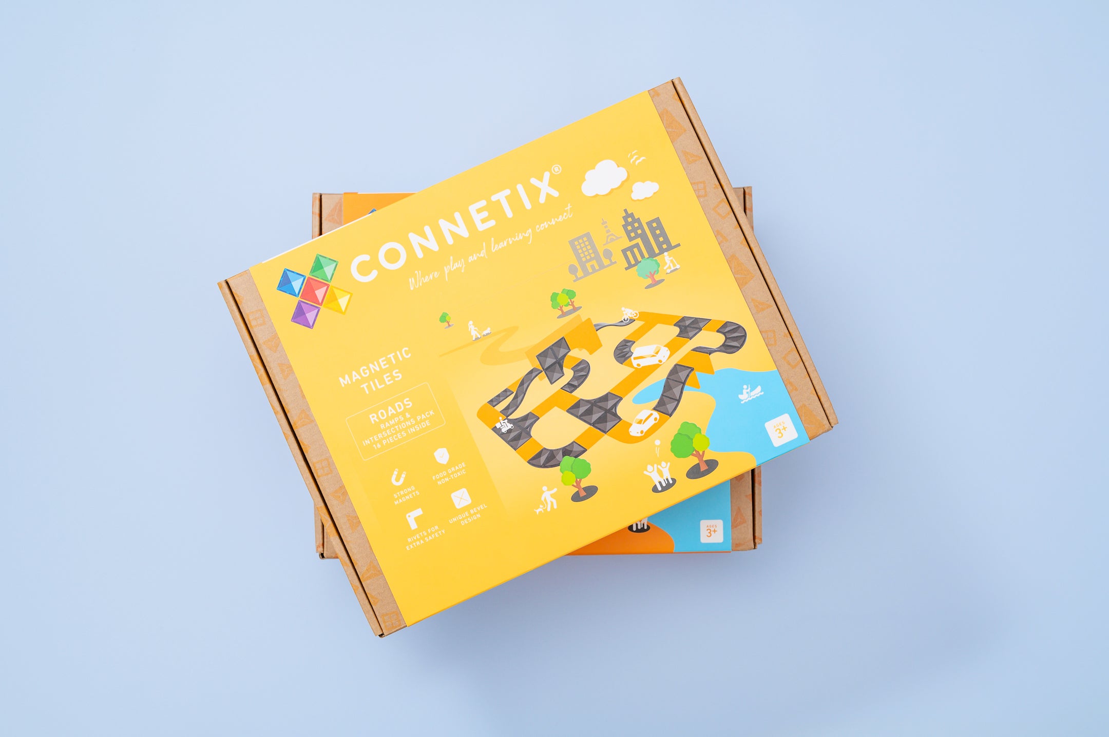 Connetix - Ramps and Intersections Pack - 16 Piece Creative Roads Magnetic Tiles - Connetix - littleyoyo.ca