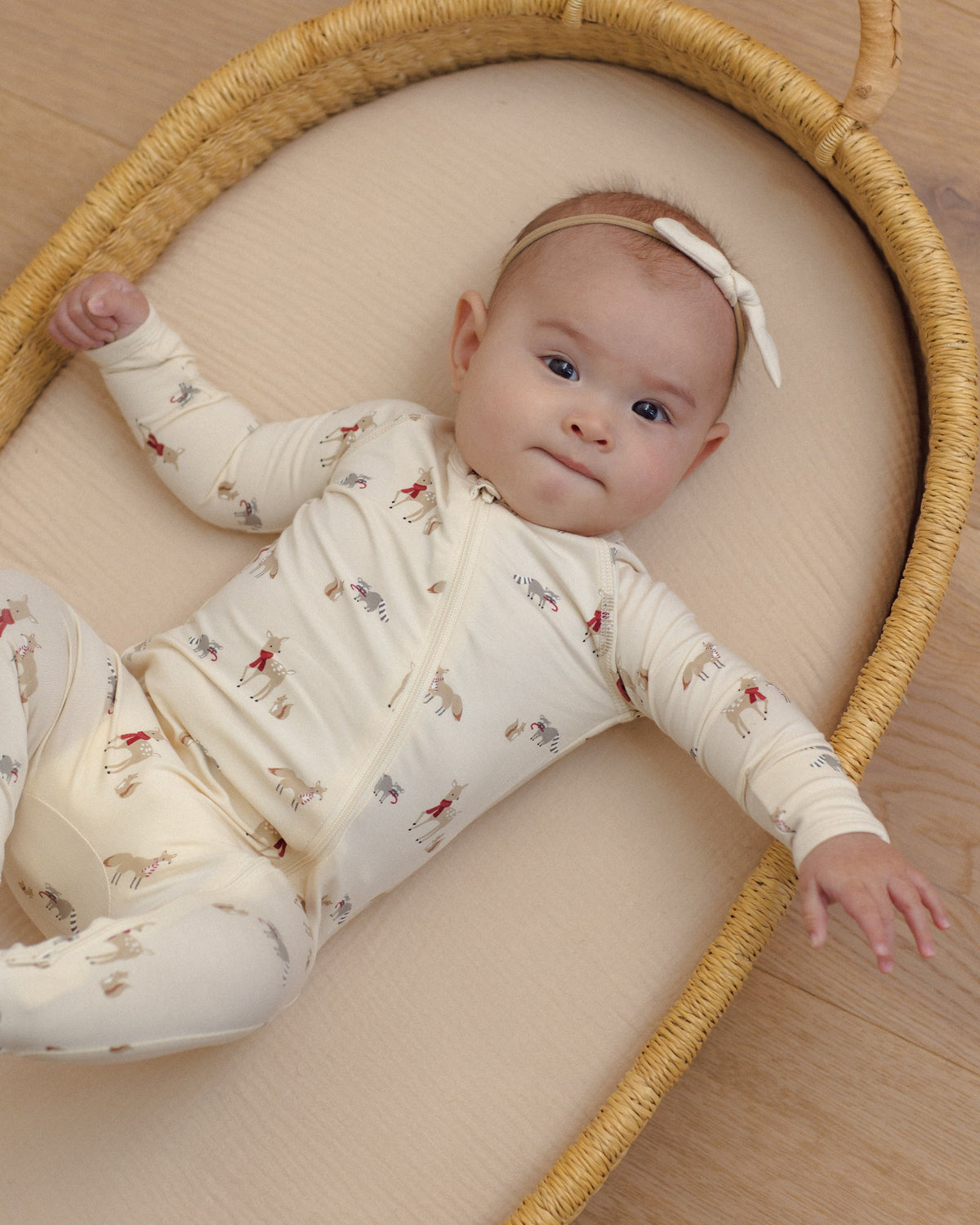 Quincy Mae Bamboo Zip Footie Forest Friends