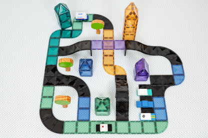 Connetix - 16 Piece Creative Roads - Ramps and Intersections Pack Magnetic Tiles