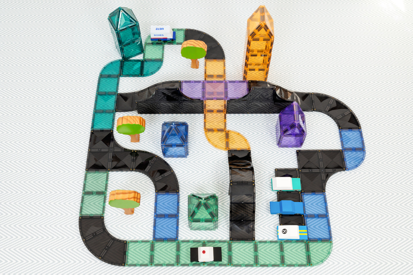 Connetix - 16 Piece Creative Roads - Ramps and Intersections Pack Magnetic Tiles