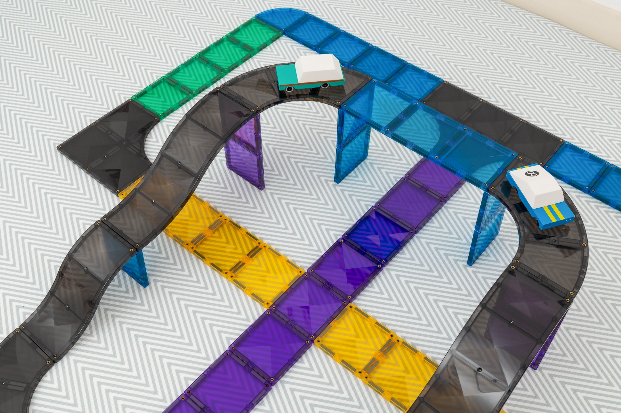 Connetix - Ramps and Intersections Pack - 16 Piece Creative Roads Magnetic Tiles - Connetix - littleyoyo.ca