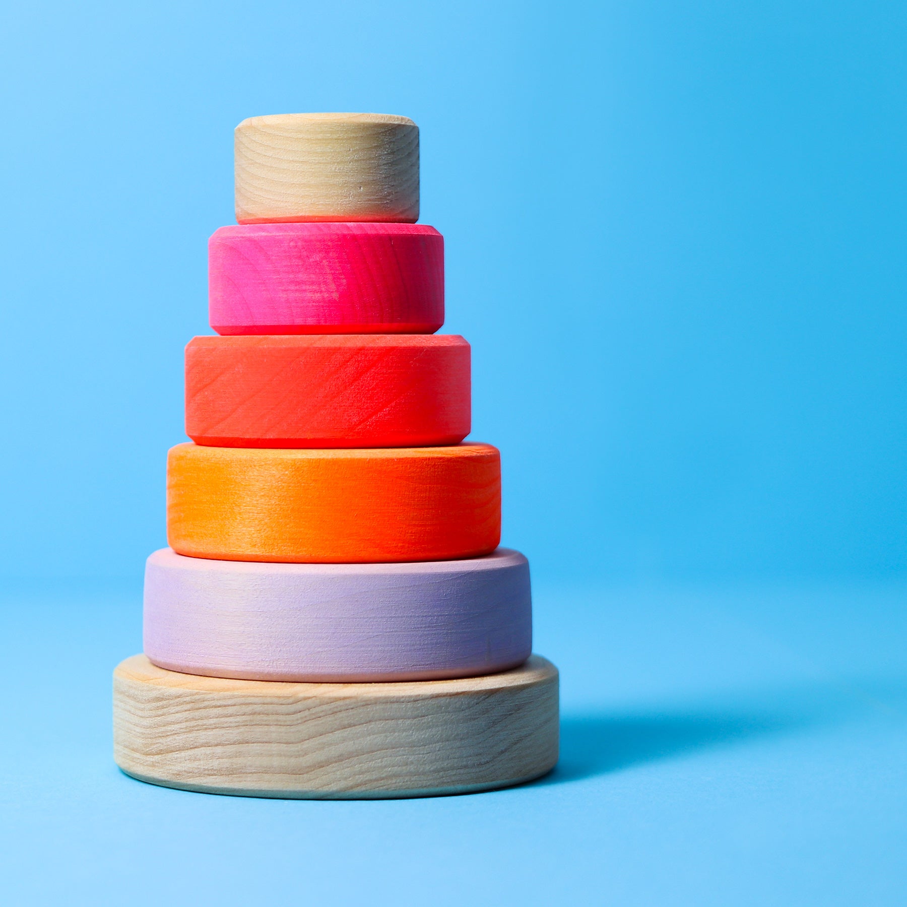 Grimm's - Small Conical Tower Neon Pink - Grimm's - littleyoyo.ca