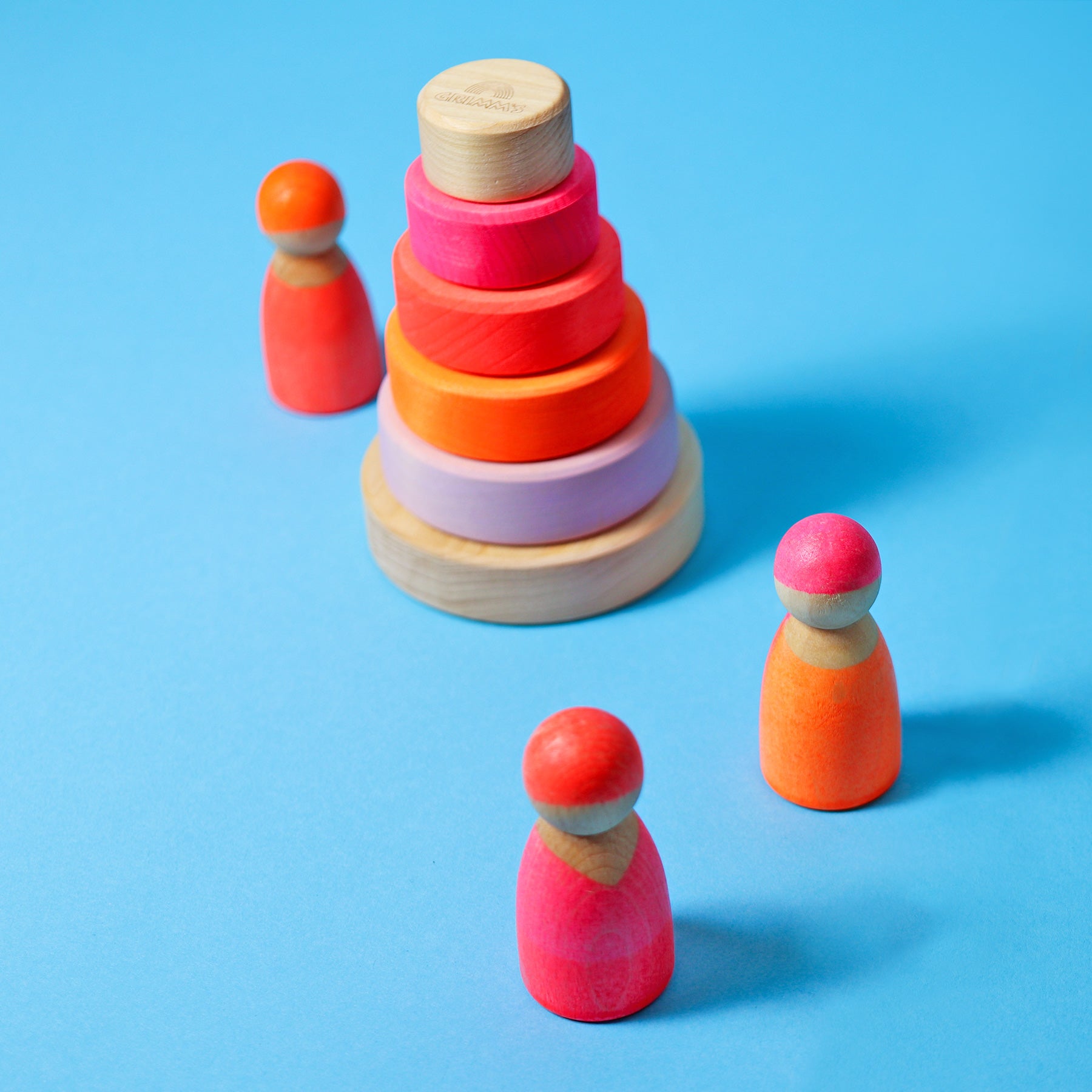 Grimm's - Small Conical Tower Neon Pink - Grimm's - littleyoyo.ca