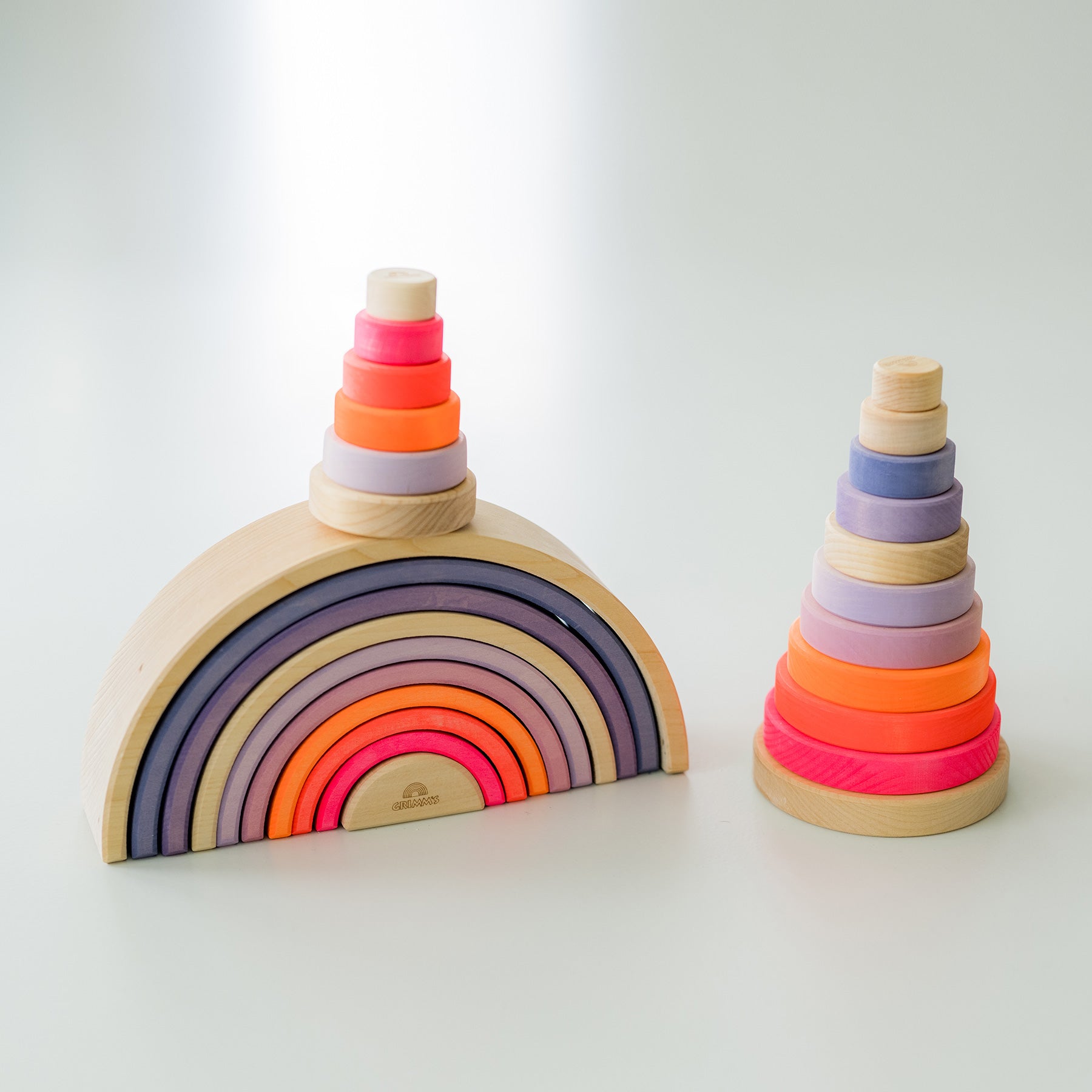 Grimm's - Small Conical Tower Neon Pink - Grimm's - littleyoyo.ca