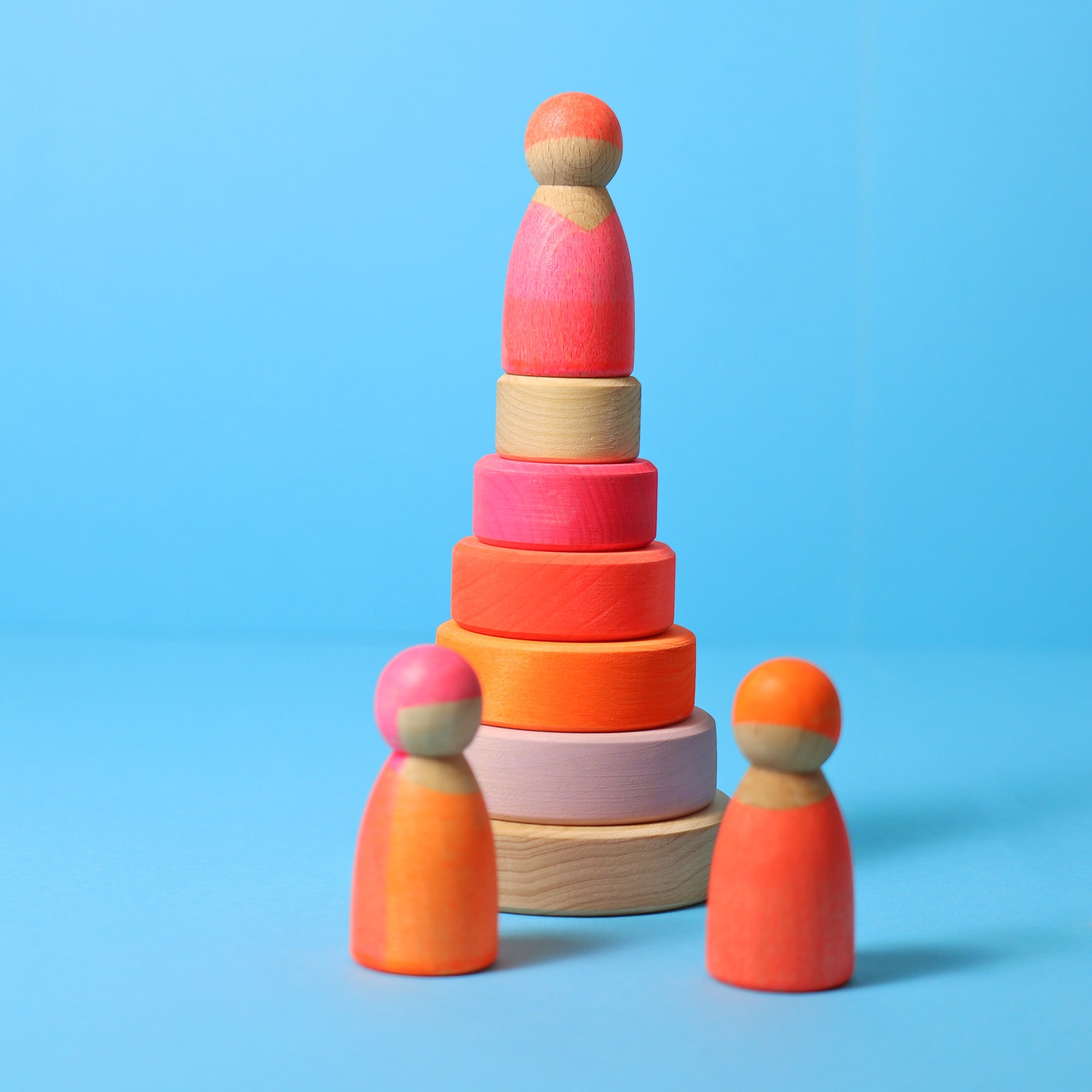 Grimm's - Small Conical Tower Neon Pink - Grimm's - littleyoyo.ca