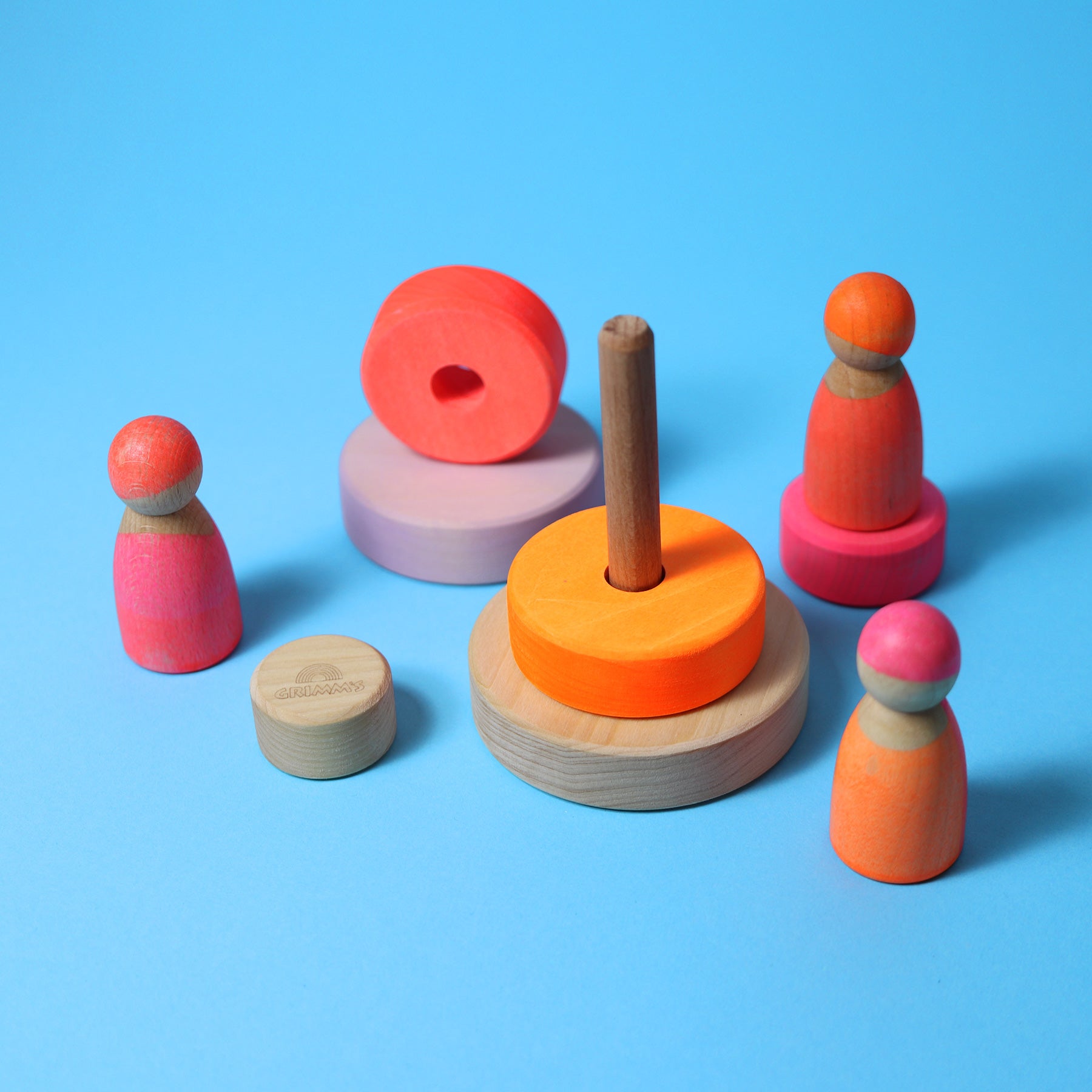 Grimm's - Small Conical Tower Neon Pink - Grimm's - littleyoyo.ca