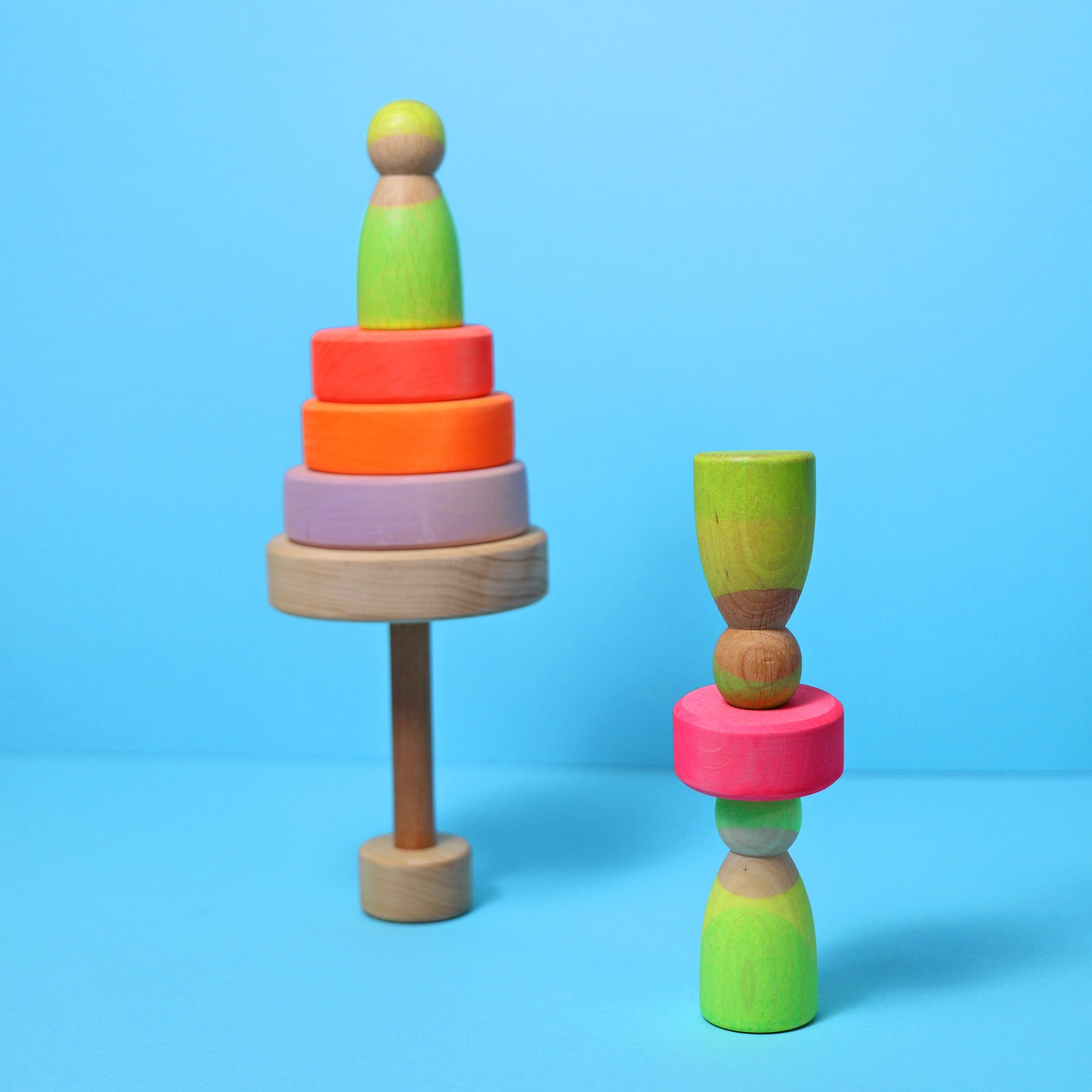 Grimm's - Small Conical Tower Neon Pink - Grimm's - littleyoyo.ca