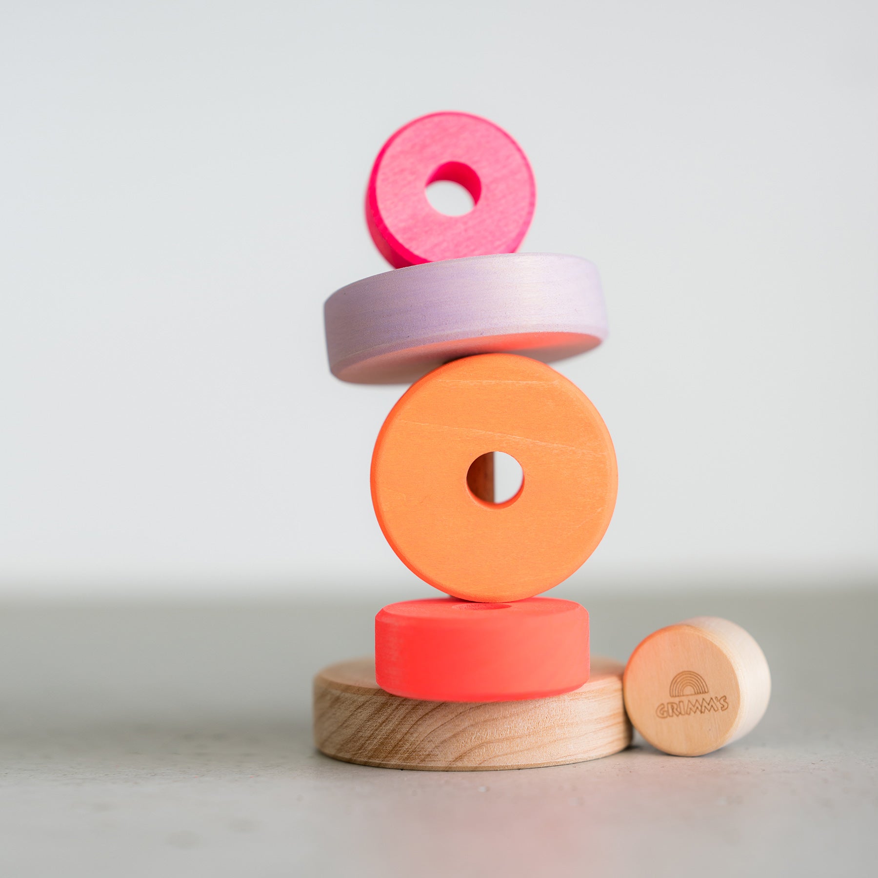 Grimm's - Small Conical Tower Neon Pink - Grimm's - littleyoyo.ca