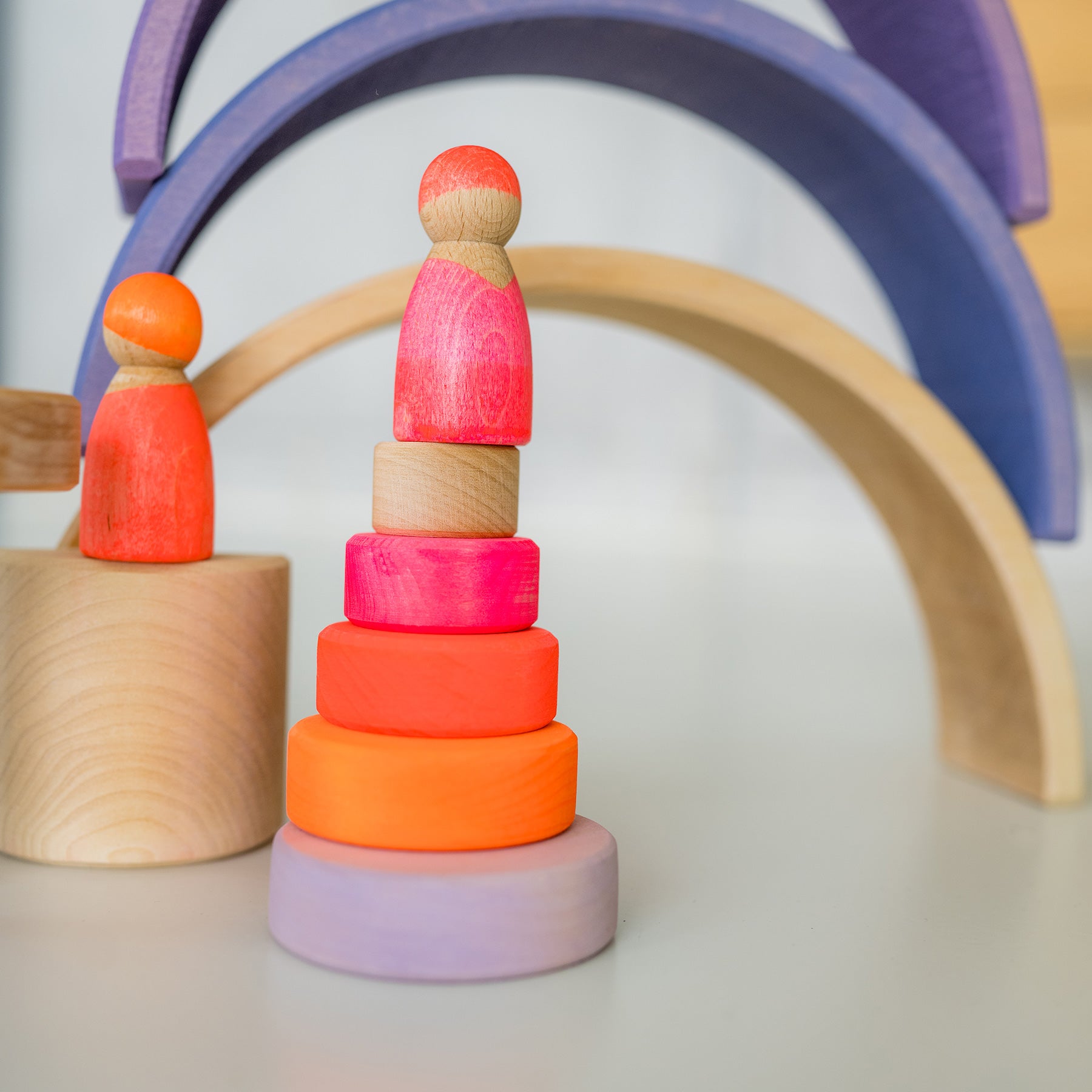 Grimm's - Small Conical Tower Neon Pink - Grimm's - littleyoyo.ca