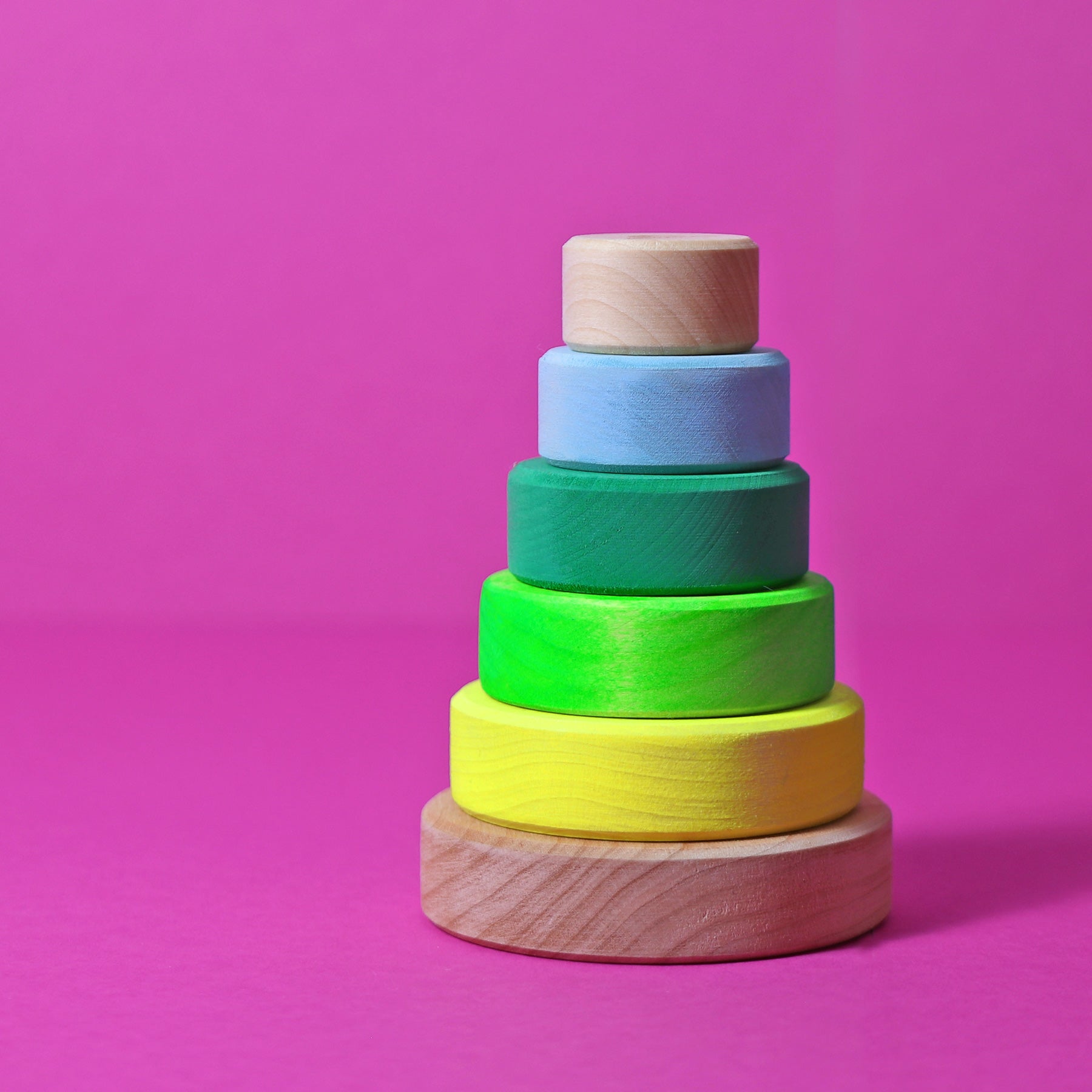 Grimm's - Small Conical Tower Neon Green - Grimm's - littleyoyo.ca