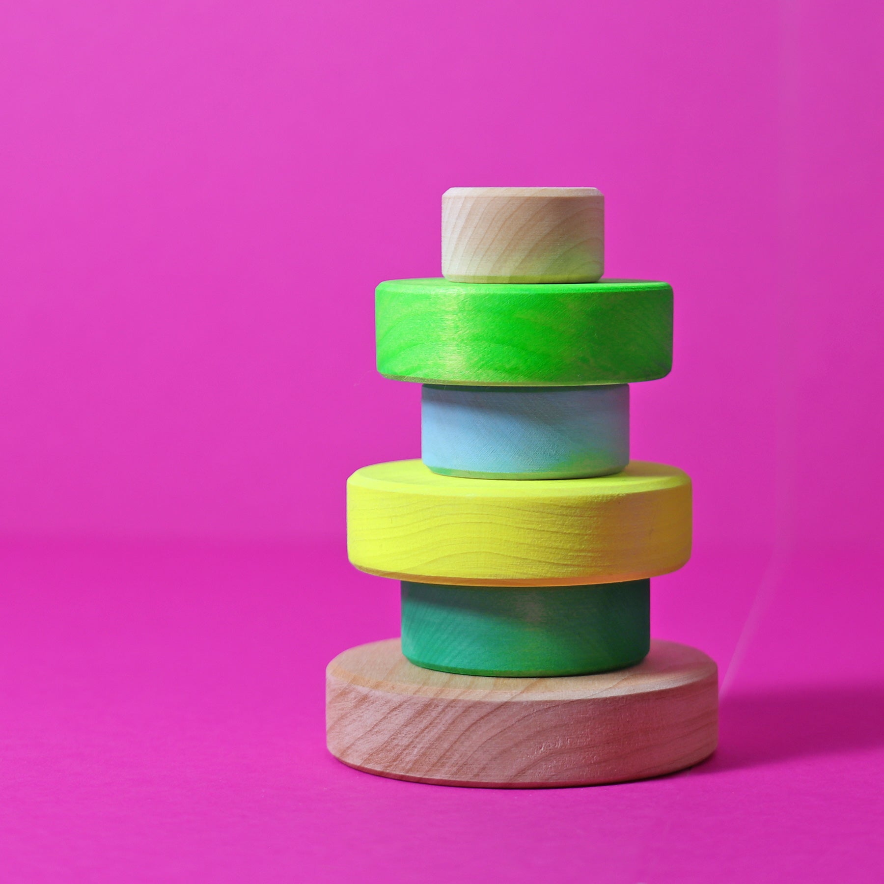 Grimm's - Small Conical Tower Neon Green - Grimm's - littleyoyo.ca