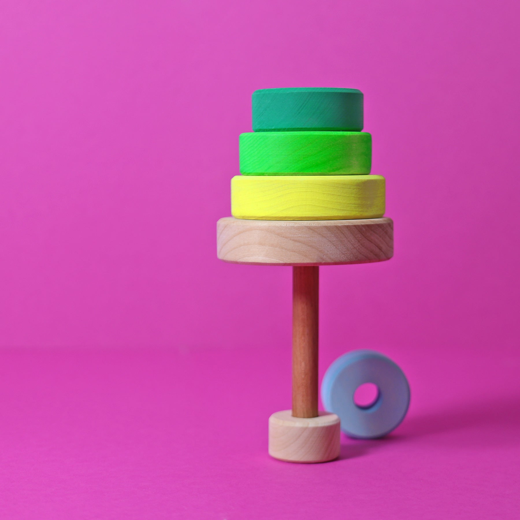 Grimm's - Small Conical Tower Neon Green - Grimm's - littleyoyo.ca
