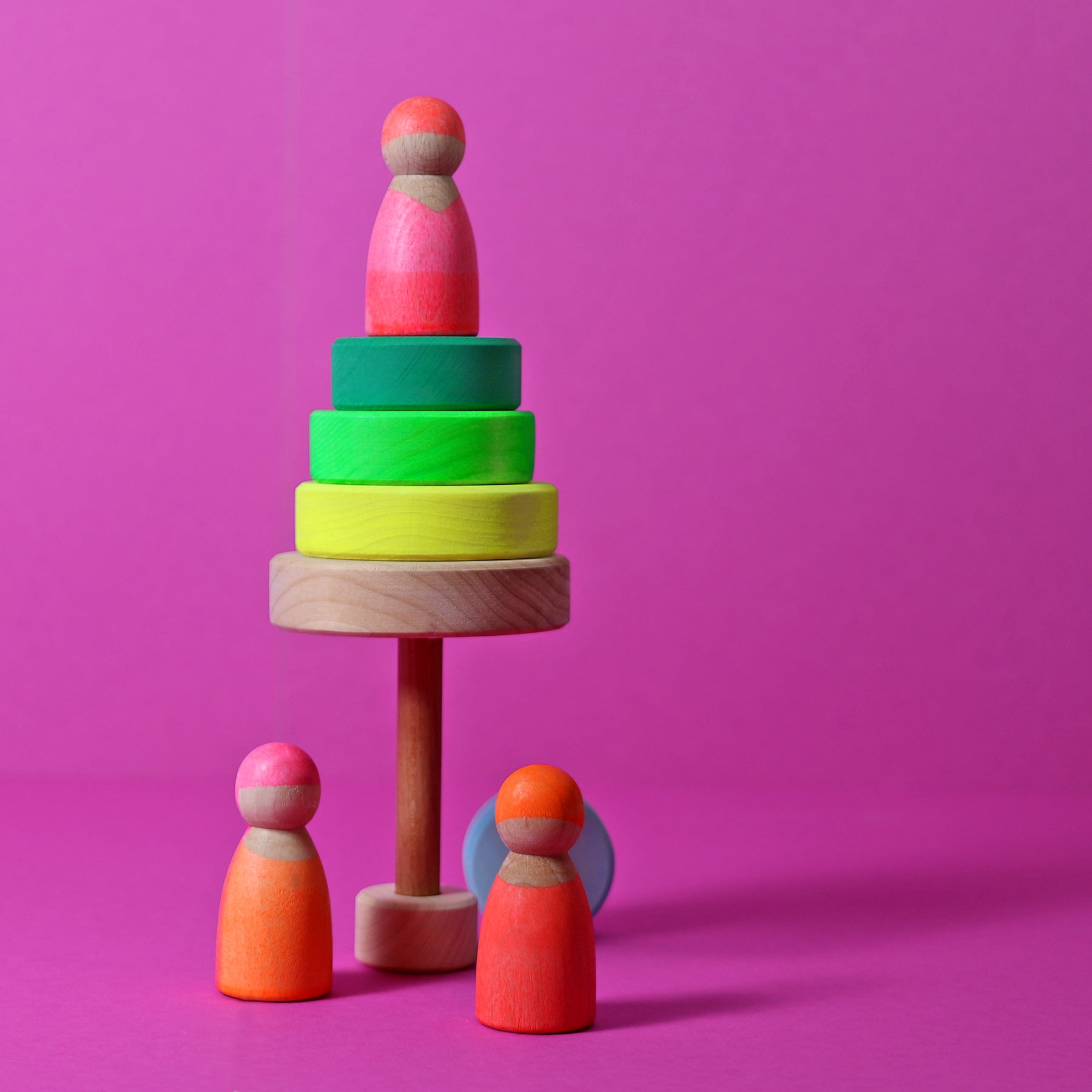 Grimm's - Small Conical Tower Neon Green - Grimm's - littleyoyo.ca