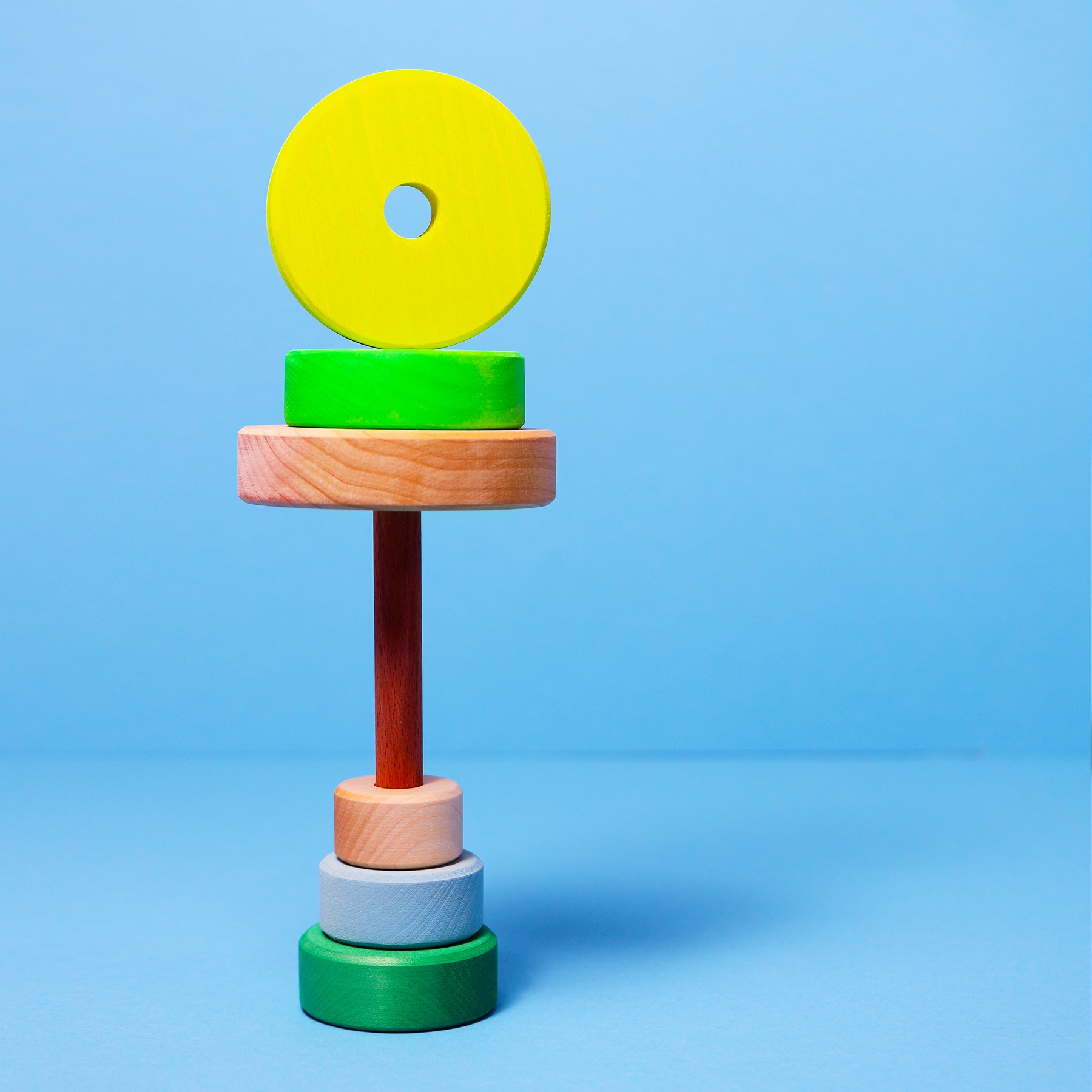 Grimm's - Small Conical Tower Neon Green - Grimm's - littleyoyo.ca