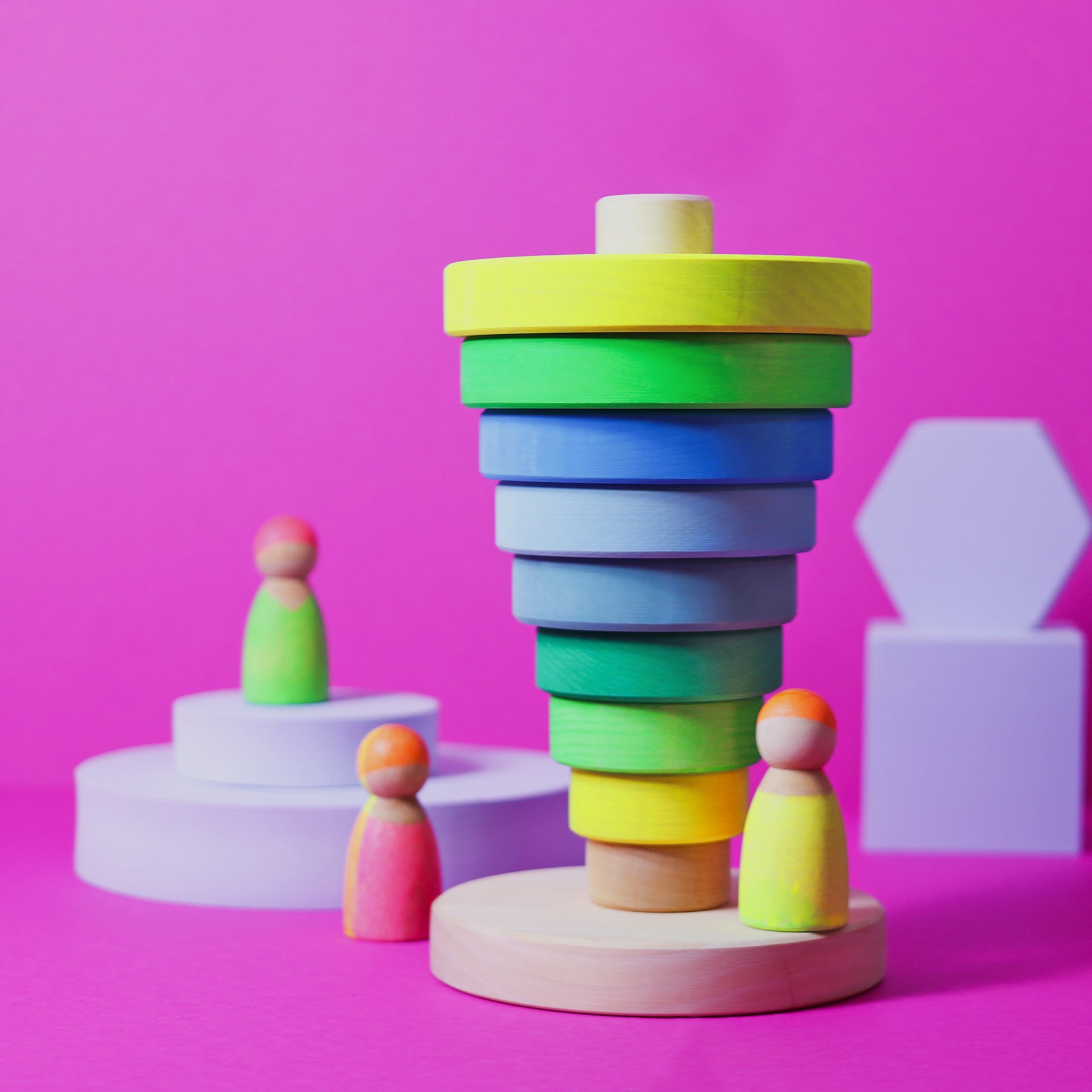 Grimm's - Conical Tower Neon Green - Grimm's - littleyoyo.ca