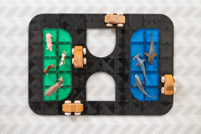 Connetix - 48 Piece Creative Roads Pack Magnetic Tiles