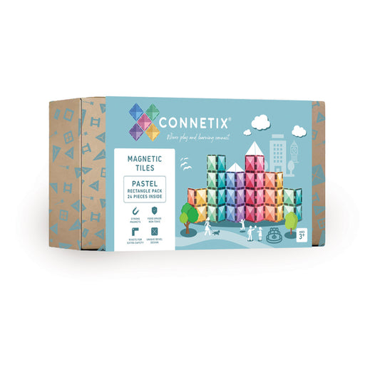 Connetix - 24 Piece Pastel Rectangle Pack Magnetic Tiles (PRE-ORDER)