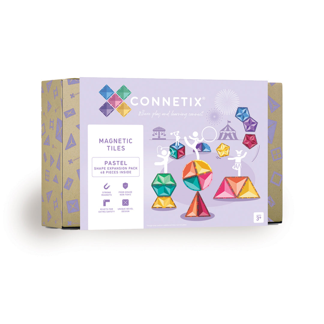 Connetix - Pastel Shape Expansion Pack - 48 Piece Magnetic Tiles - Connetix - littleyoyo.ca