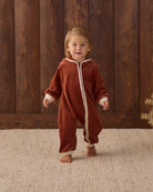 Quincy Mae Velour Zip Jumpsuit Redwood