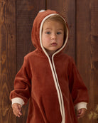 Quincy Mae Velour Zip Jumpsuit Redwood