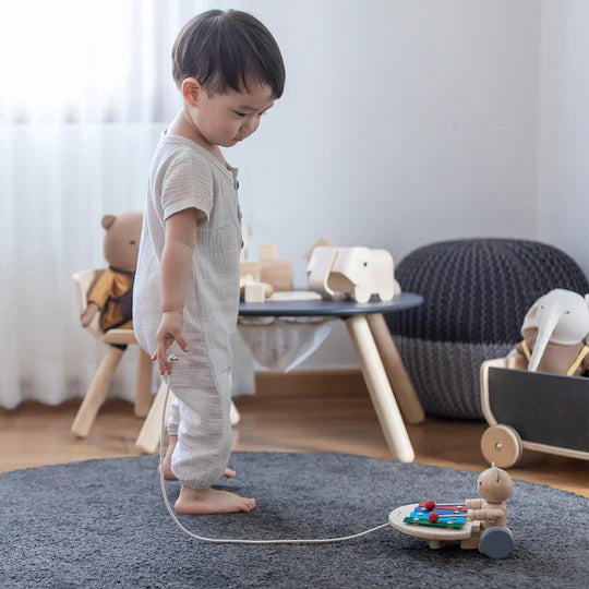 Plantoys - Pull Along Musical Bear - PlanToys - littleyoyo.ca