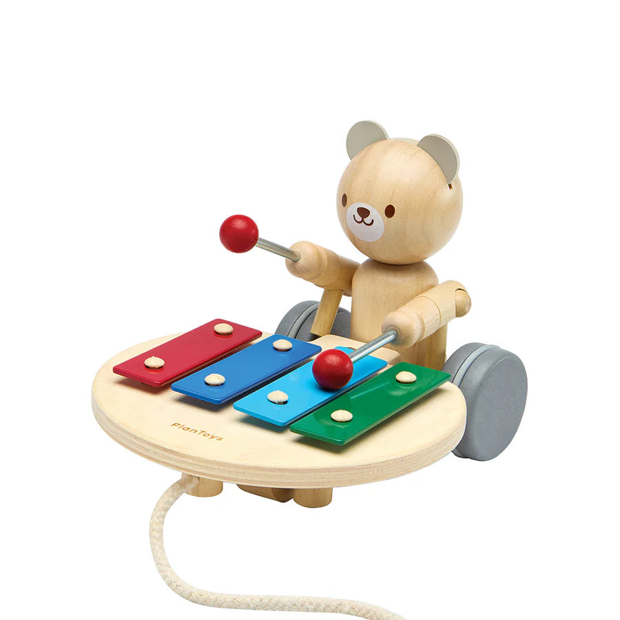 Plantoys - Pull Along Musical Bear - PlanToys - littleyoyo.ca