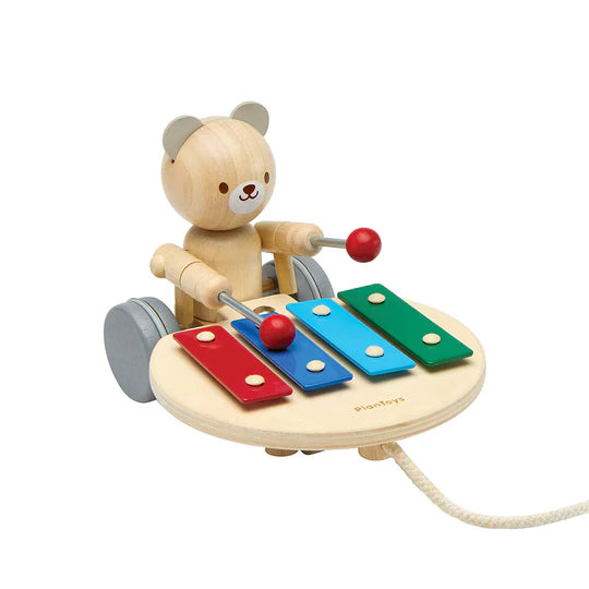 Plantoys - Pull Along Musical Bear - PlanToys - littleyoyo.ca