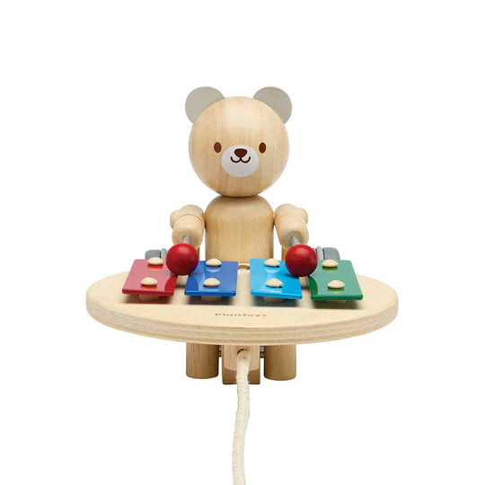 Plantoys - Pull Along Musical Bear - PlanToys - littleyoyo.ca