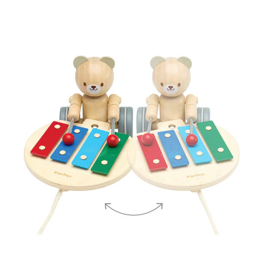 Plantoys - Pull Along Musical Bear - PlanToys - littleyoyo.ca
