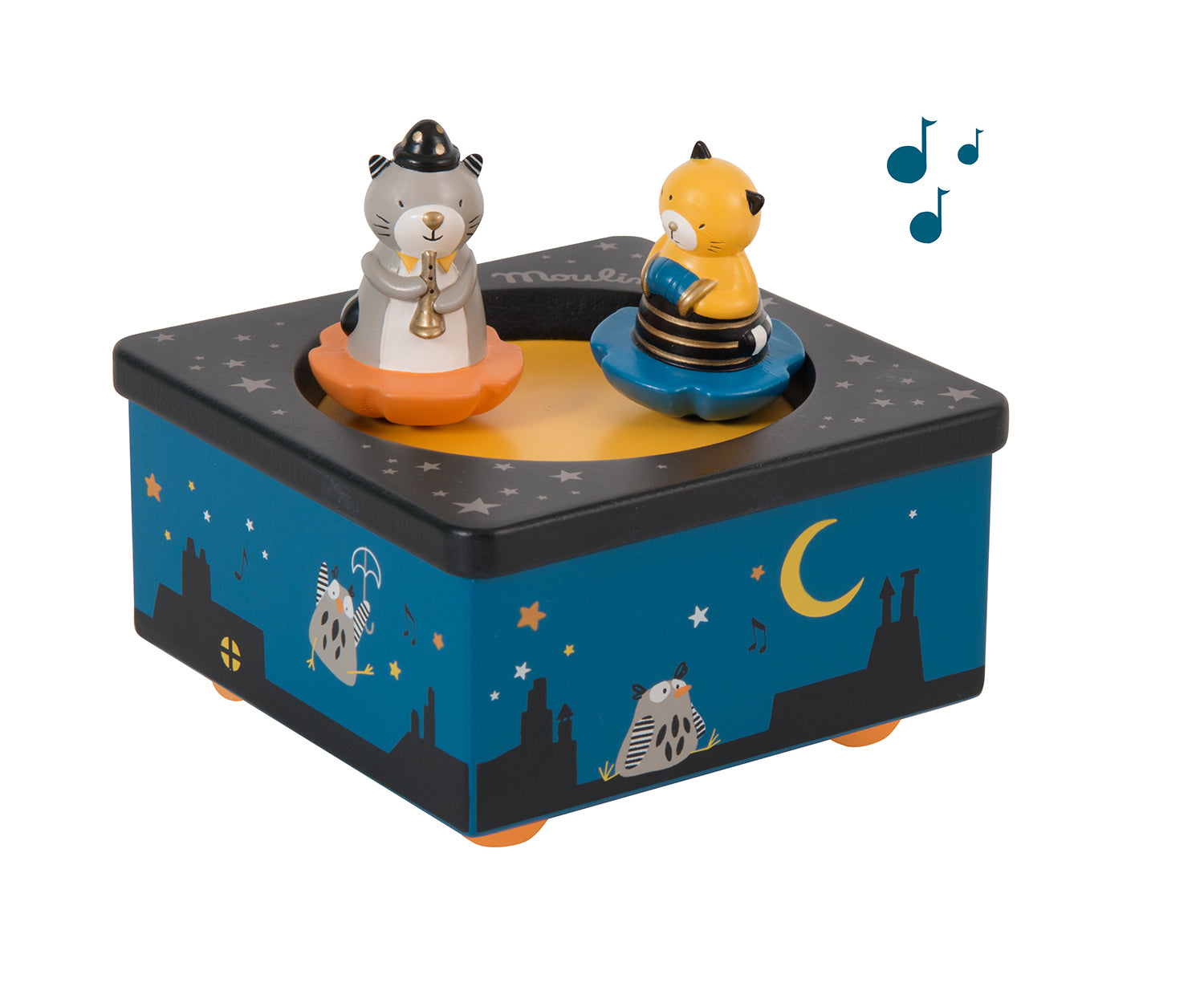 Moulin Roty - Moustaches - Music Box - Moulin Roty - littleyoyo.ca