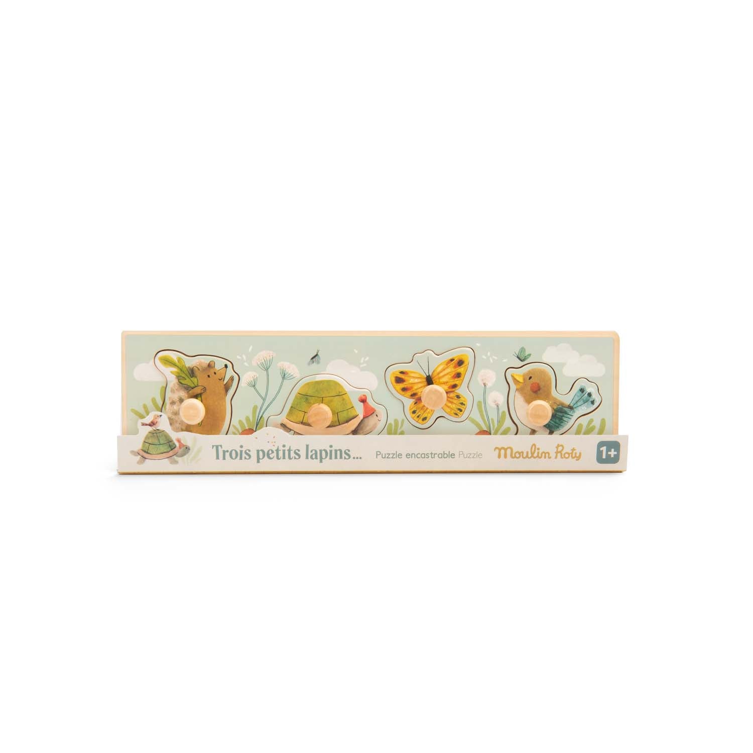 Moulin Roty - Trois Petits Lapins - Peg Puzzle - Moulin Roty - littleyoyo.ca